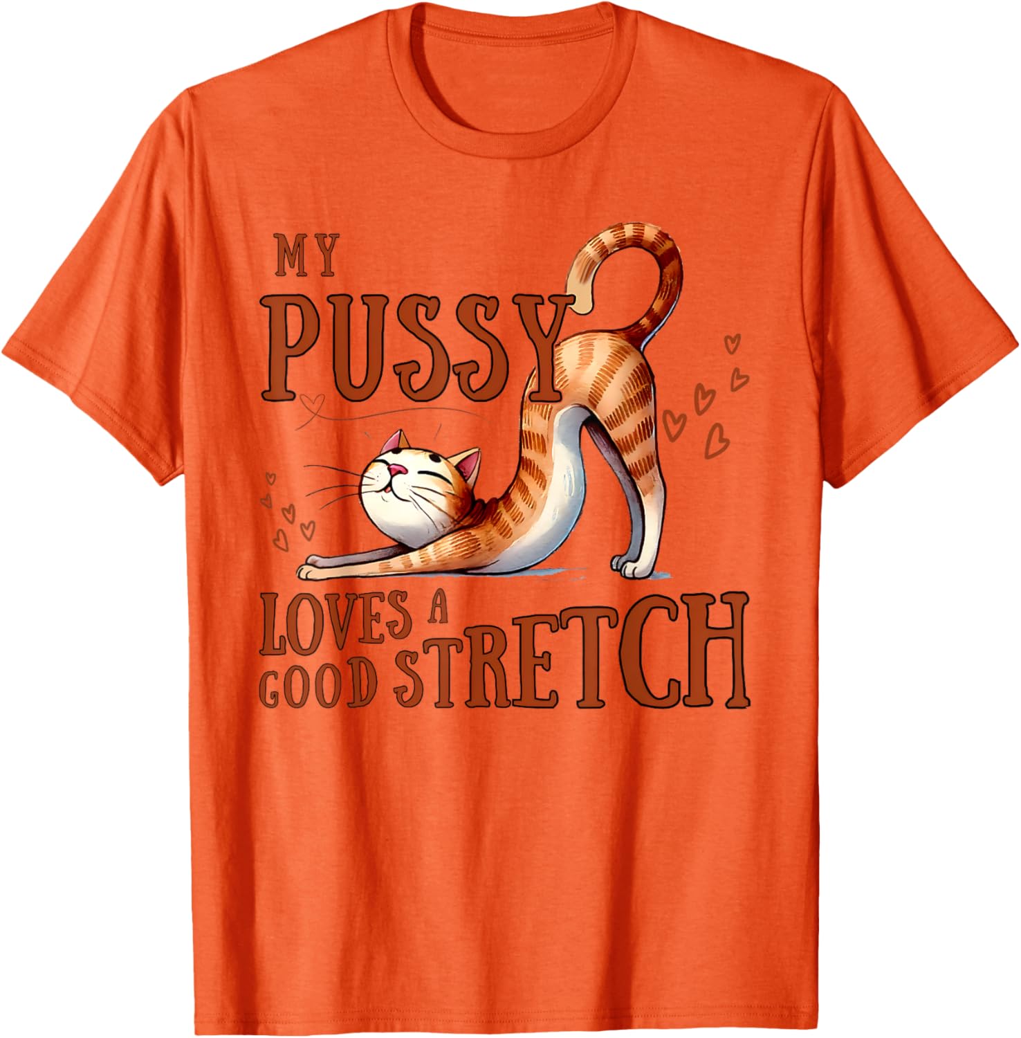 Funny Cat Lovers T-Shirt My Pussy Loves A Good Stretch for Men and Women - 11