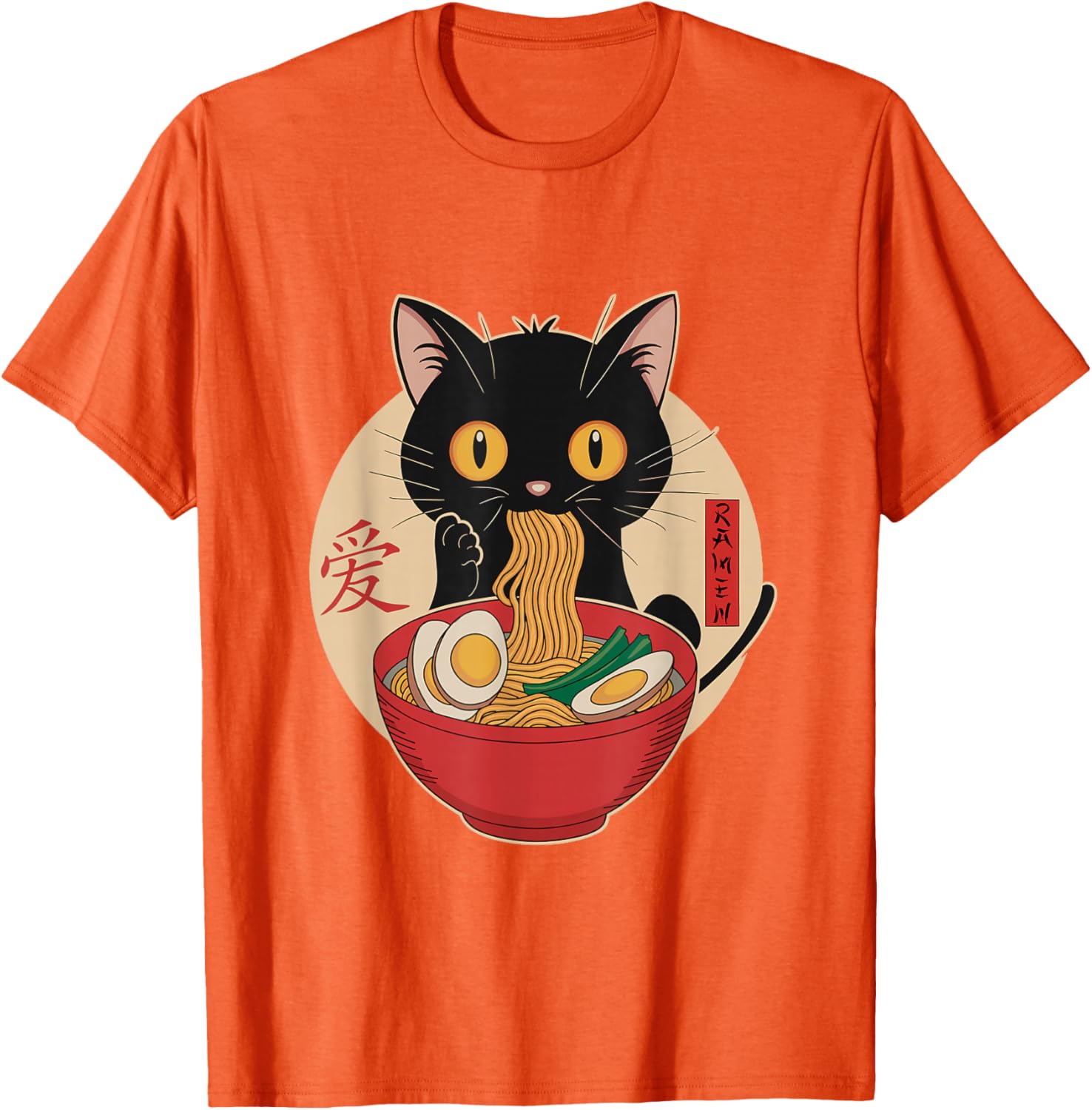 Cute Cat Eating Ramen Noodles Kawaii Anime T-Shirt for Cat Lovers - 11