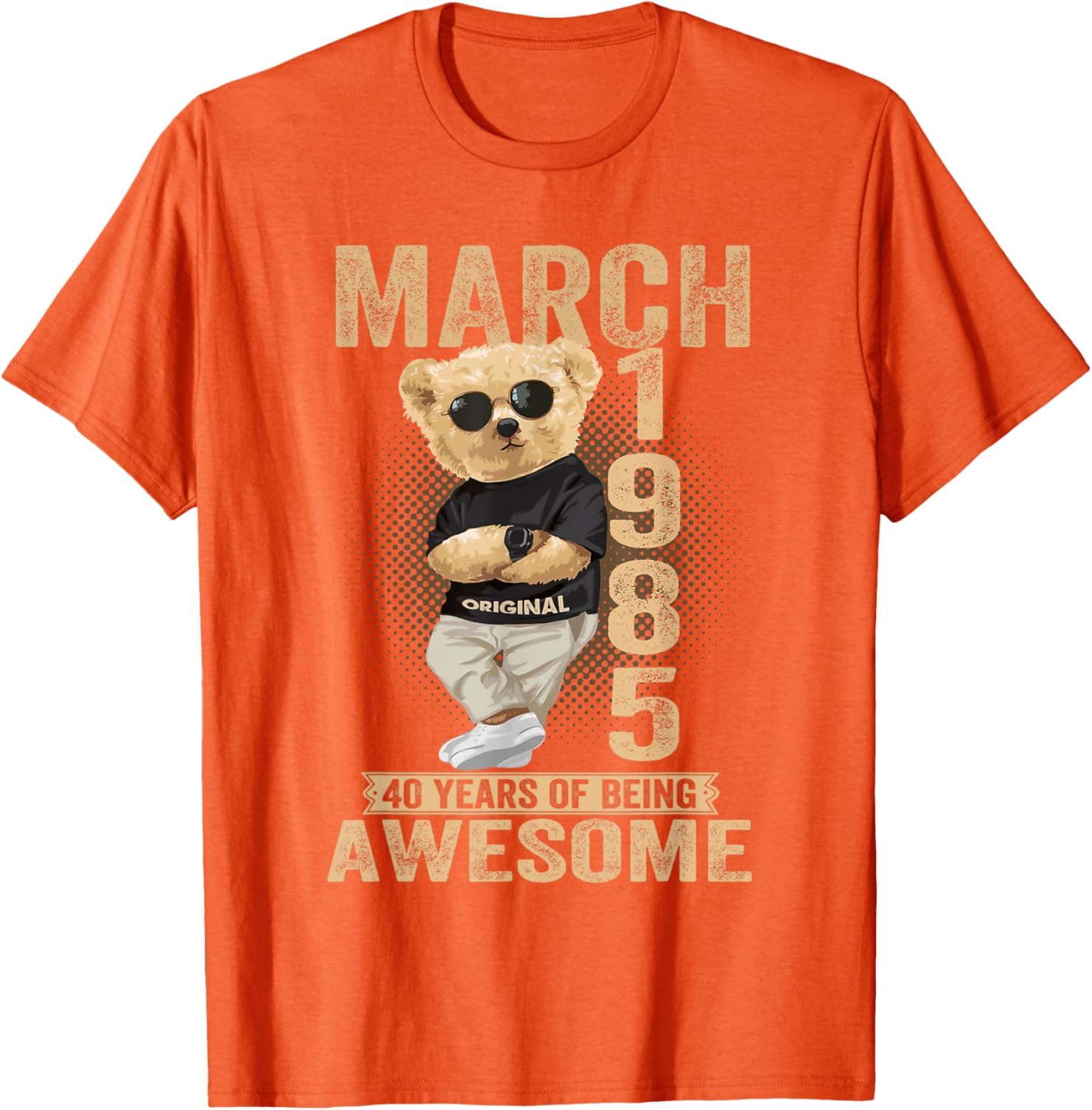 Awesome Teddy Bear T-Shirt for 40th Birthday Celebrations 1985 Design - 2