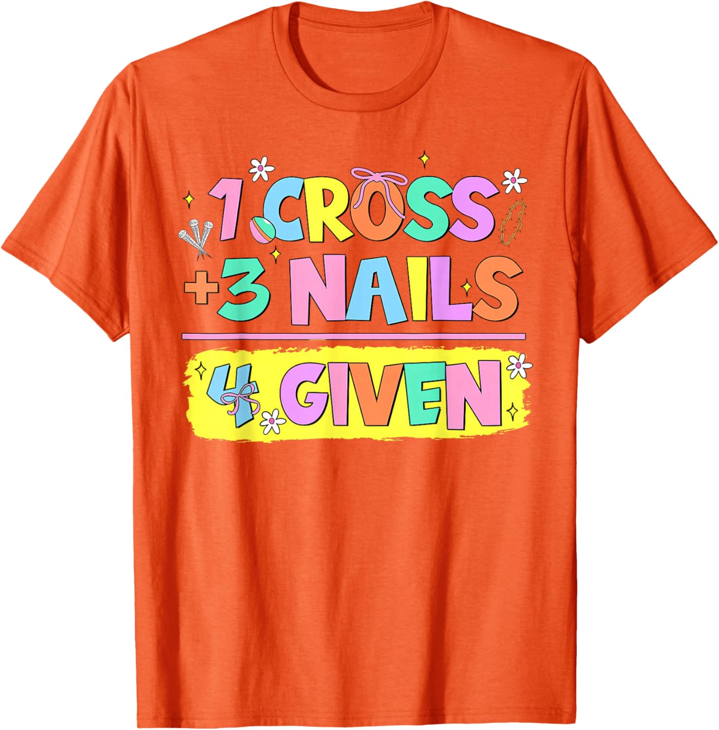 Happy Easter Christian T-Shirt with Cross and Nails Design for Believers - 2