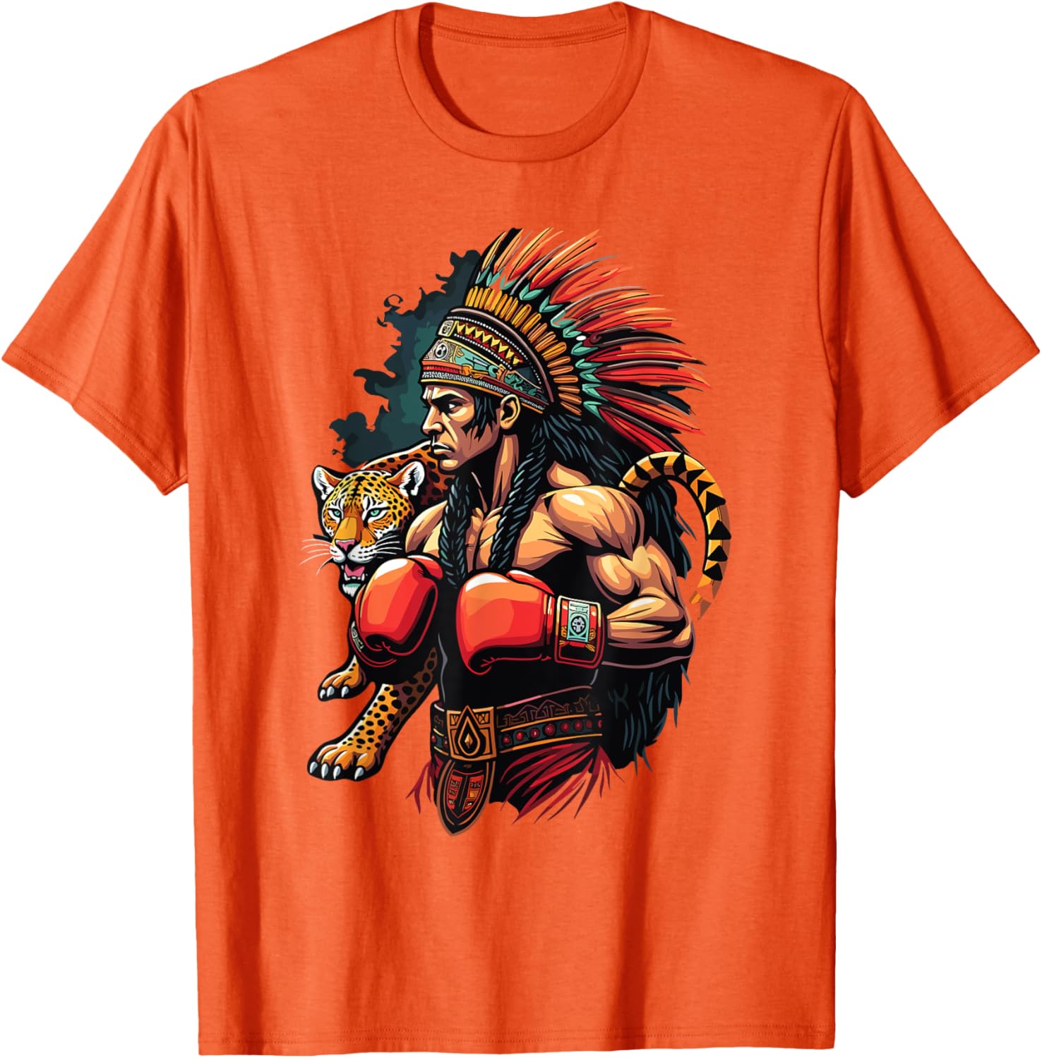 Inca Warrior Jaguar Spirit T-Shirt for Mexican Boxing Fans - 11