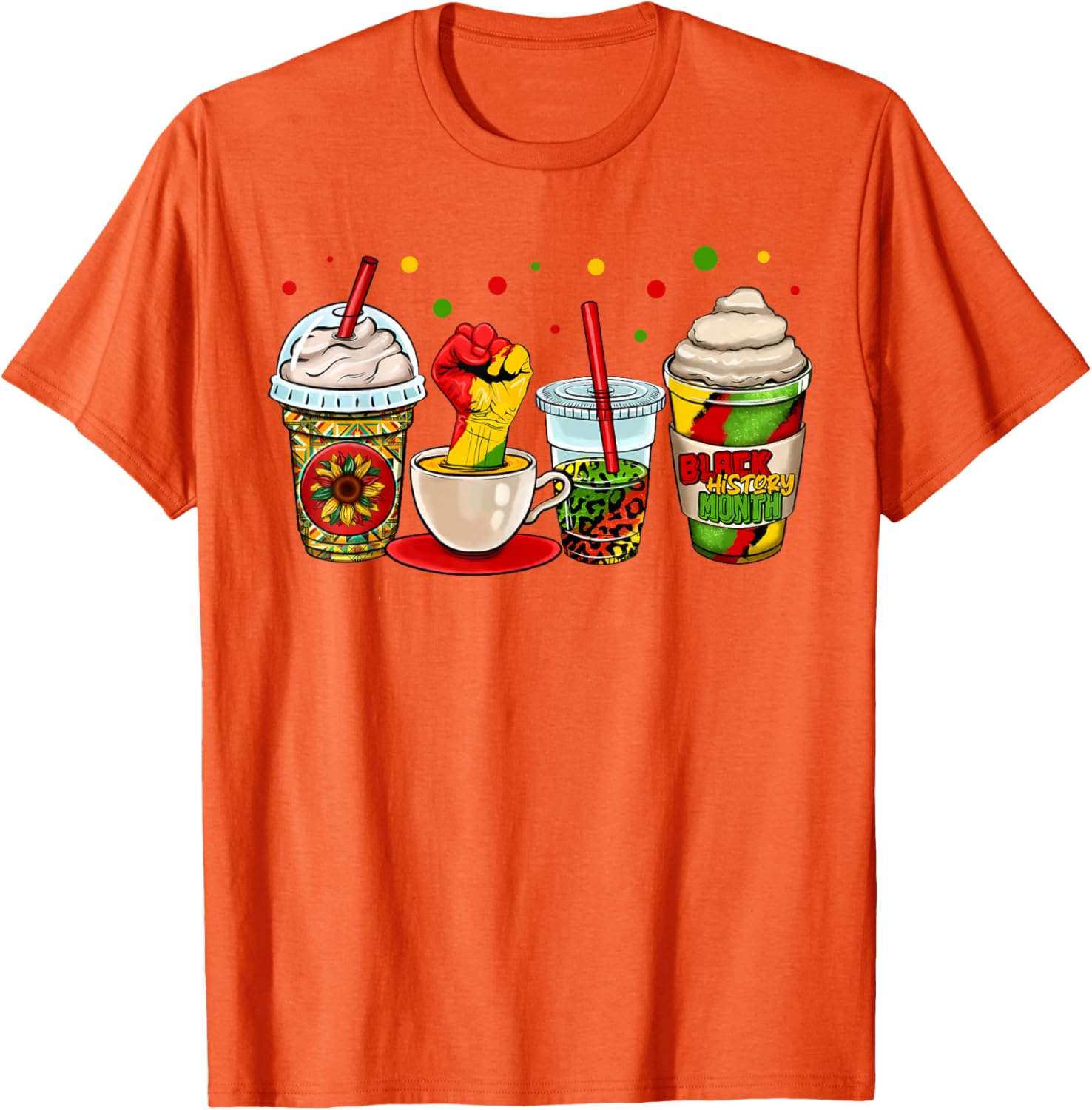 Celebrate Black History Month with Kente Dashiki Coffee Cup T-Shirt - 13