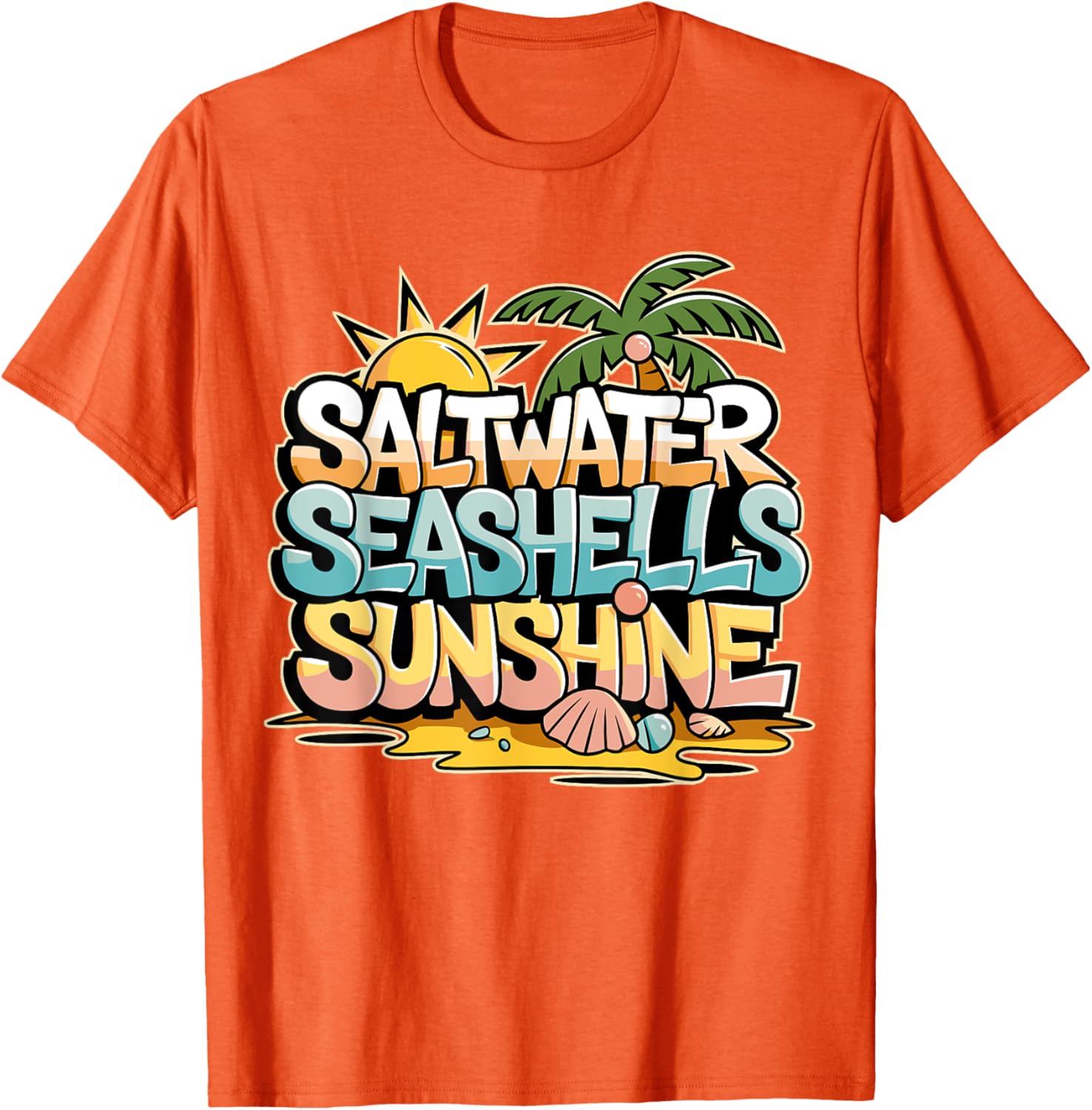 Funny Beach T-Shirt with Saltwater Seashells for Cruise Gifts - 10