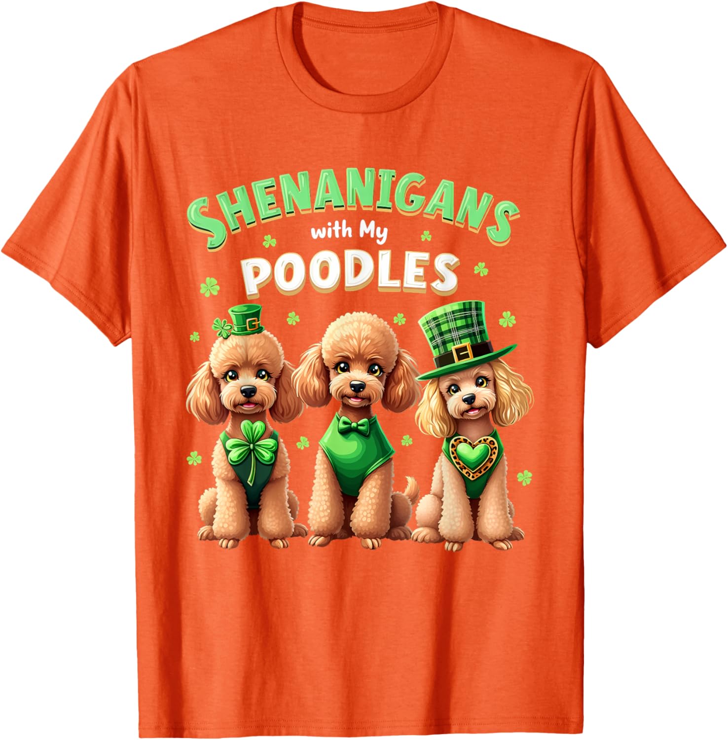 St Patricks Day Irish Poodle Shamrock T-Shirt for Fun Celebrations - 9