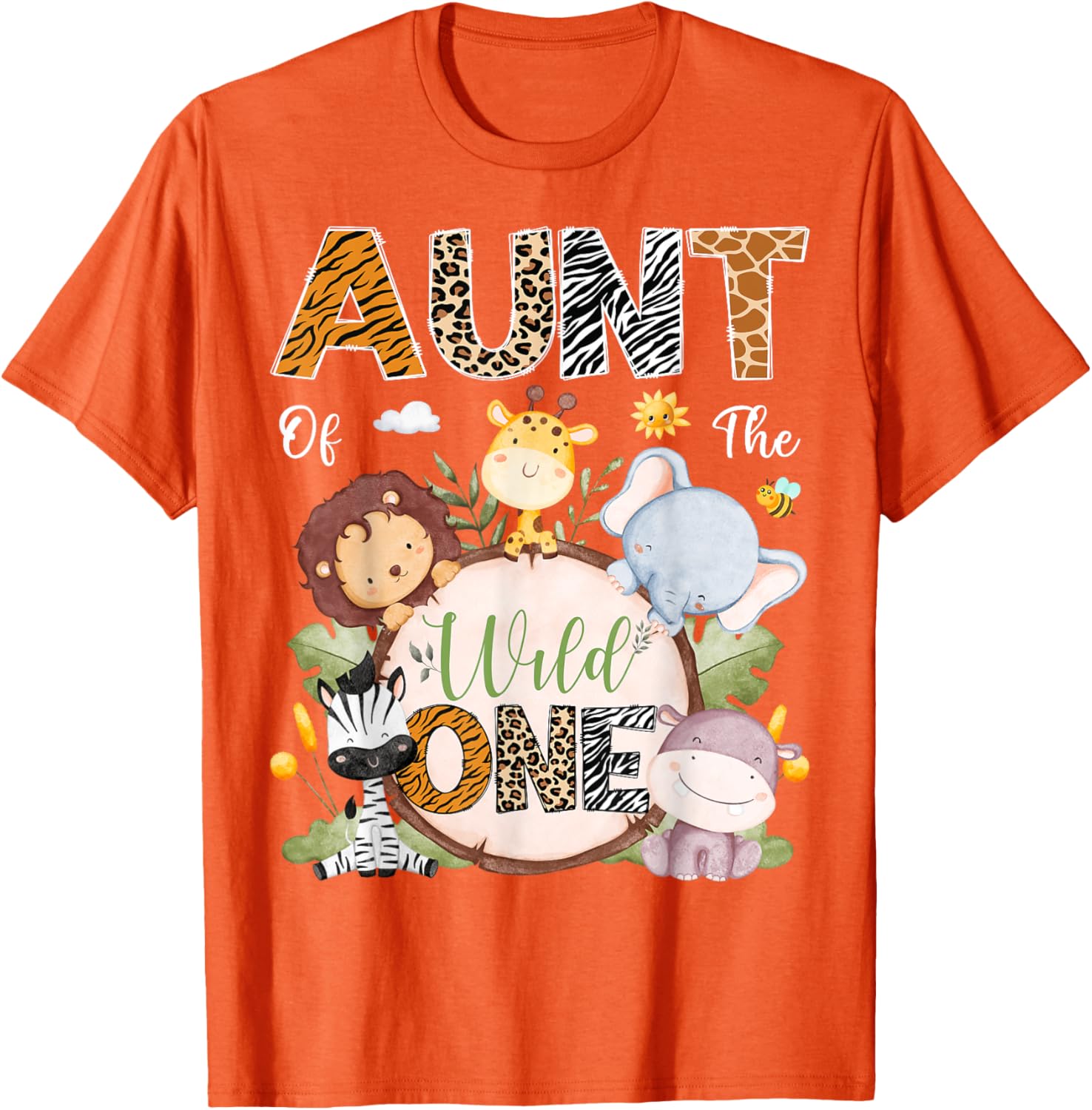 Aunt of the Wild One First Birthday Safari Animals T-Shirt for Kids - 2