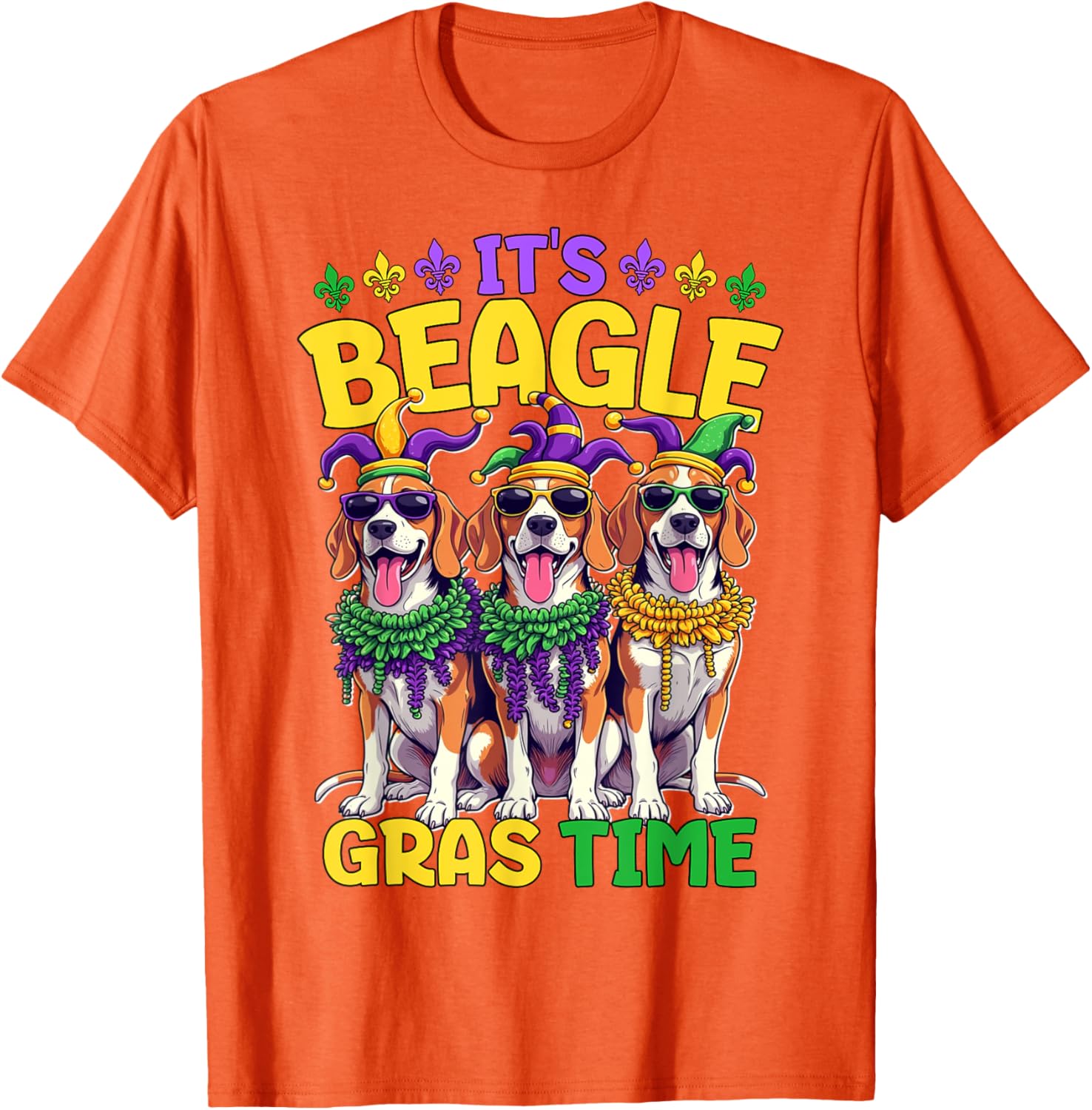 Mardi Gras Beagle Time T-Shirt for Fun Celebrations and Festivities - 9