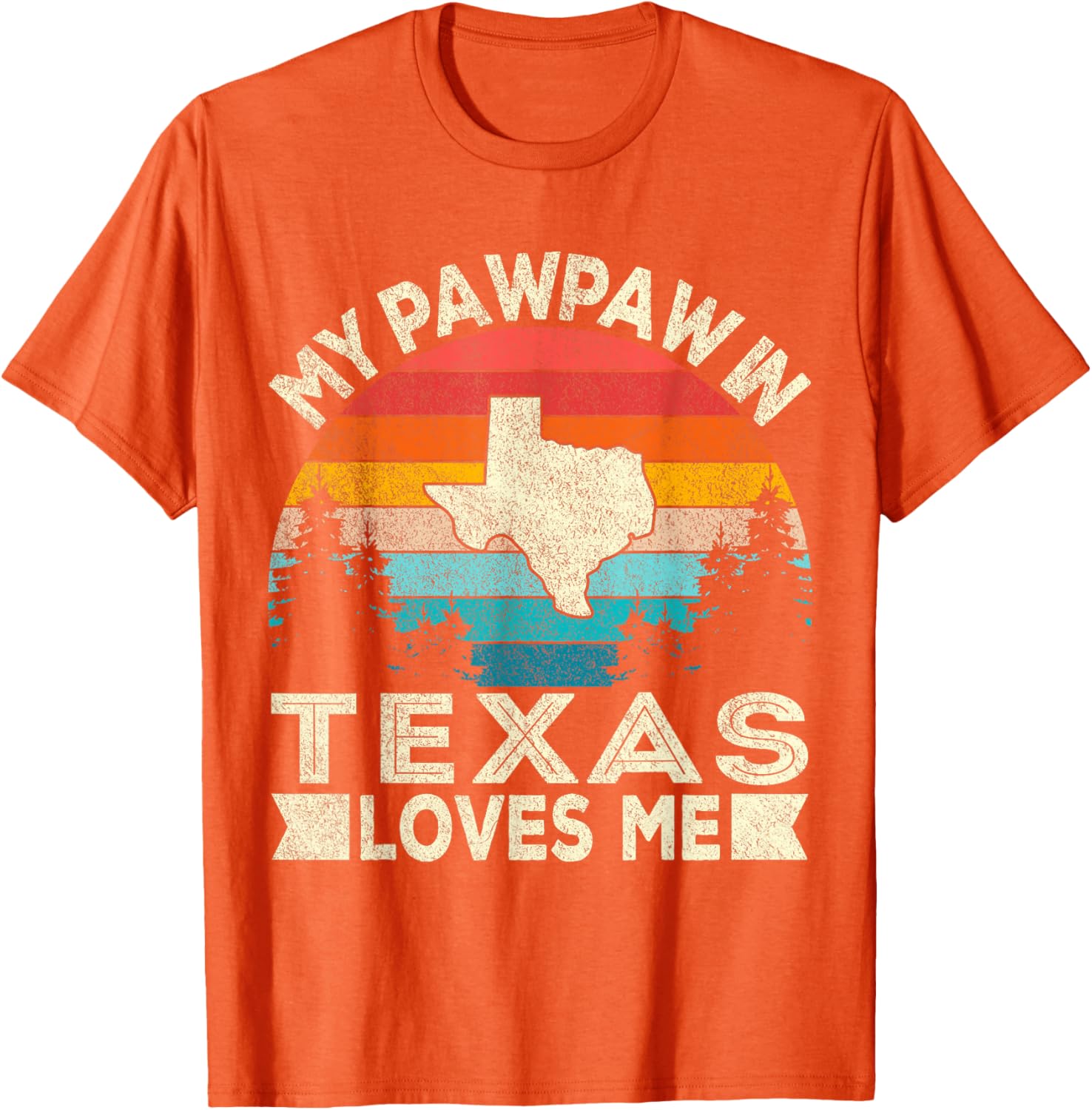 My PawPaw In Texas Loves Me Retro Grandpa T-Shirt for Proud Grandchildren - 14