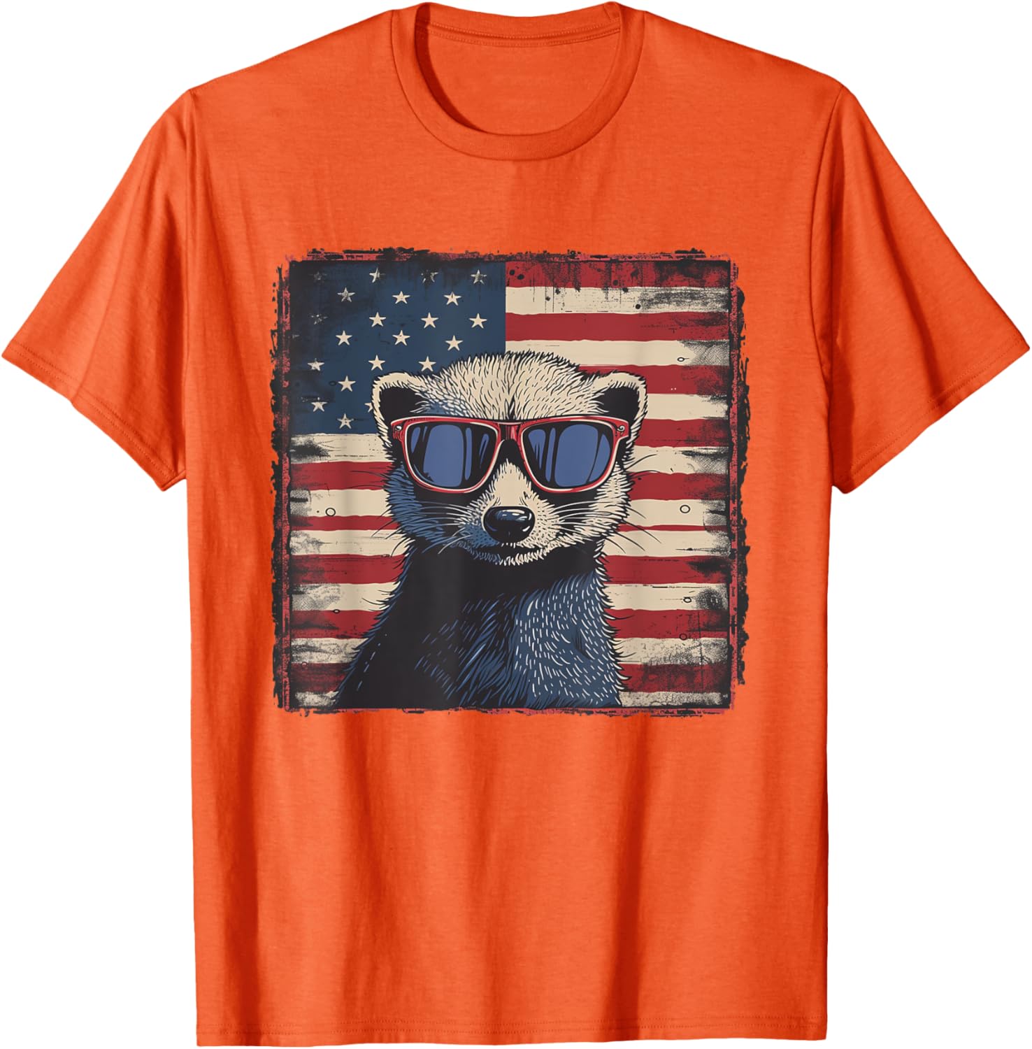 Patriotic Ferret USA Flag Shirt for 4th of July Fun Lovers - 9