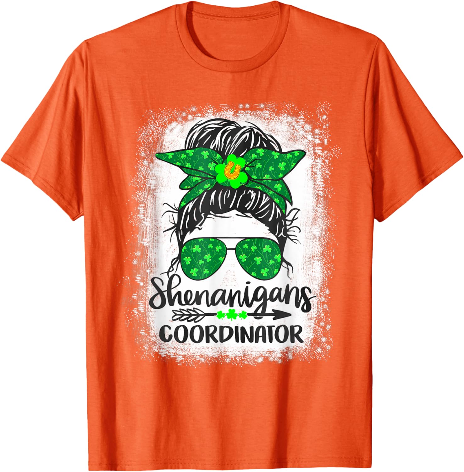 Shenanigans Coordinator Messy Bun St Patricks Day Women's T-Shirt - 10