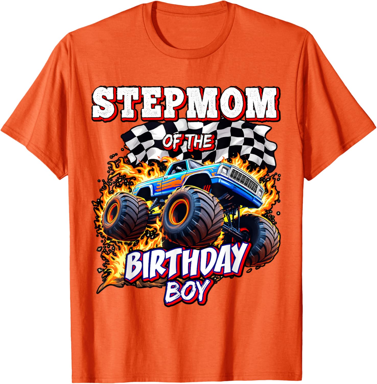Stepmom of the Birthday Boy Monster Truck T-Shirt for Fun Celebrations - 3