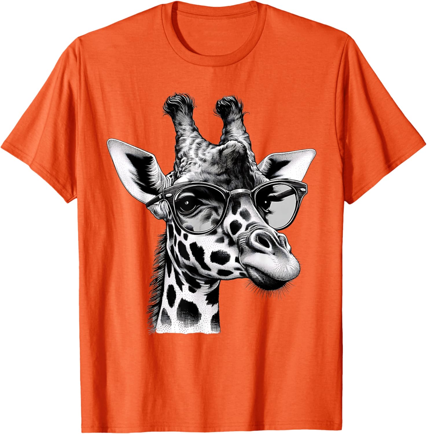 Cute Giraffe Glasses T-Shirt for Wildlife Animal Lovers and Enthusiasts - 26