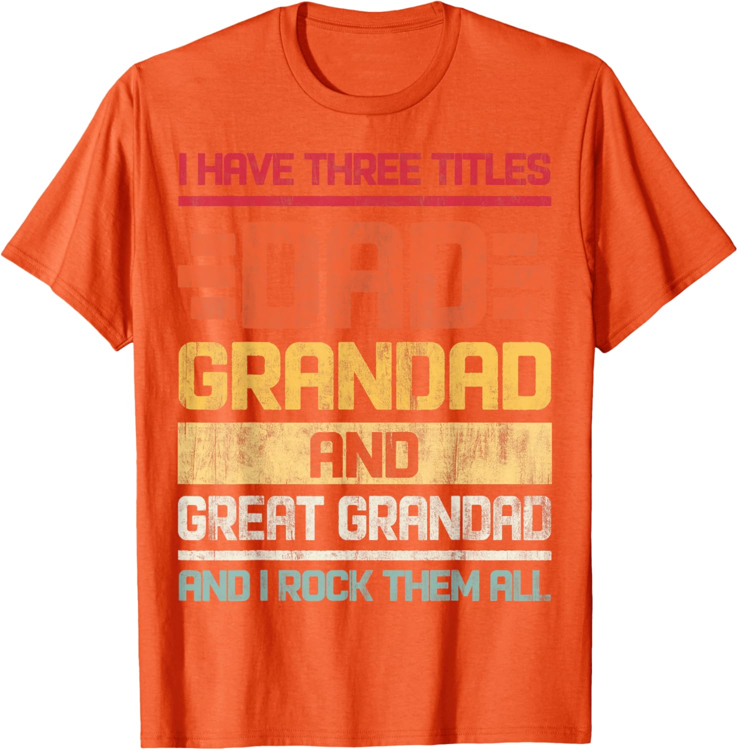 Dad Grandad Great Grandad Rocks T-Shirt for Family Humor and Fun - 4