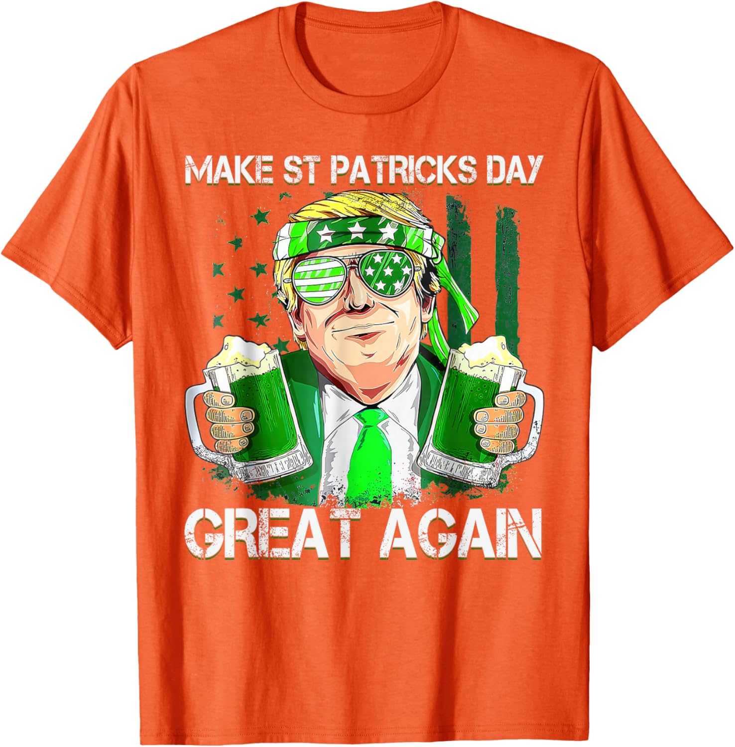 Funny St Patricks Day T-Shirt for Men and Women with US Flag Design - 18