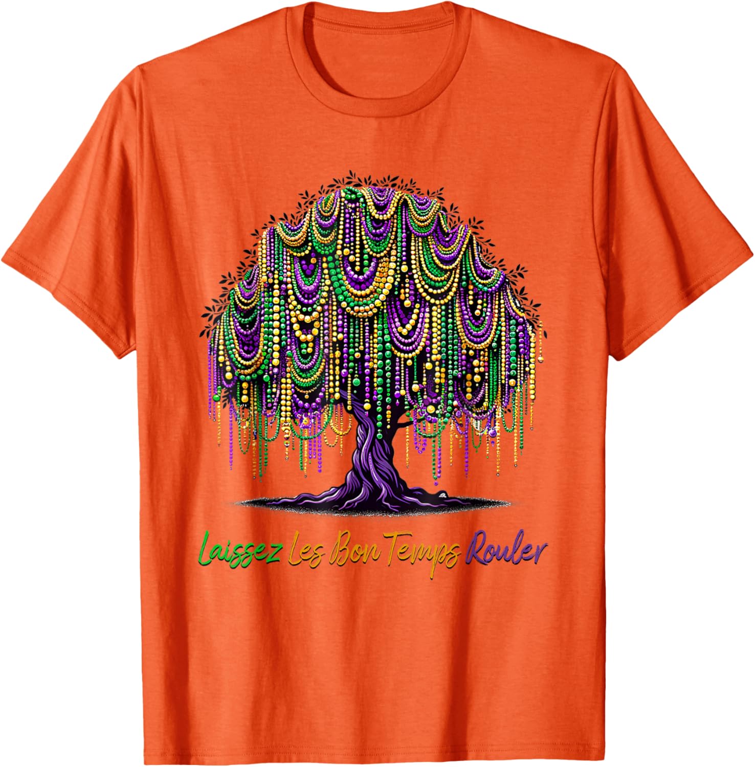 Laissez Les Bon Temps Rouler Mardi Gras Tree Beads T-Shirt for Festive Fun - 7