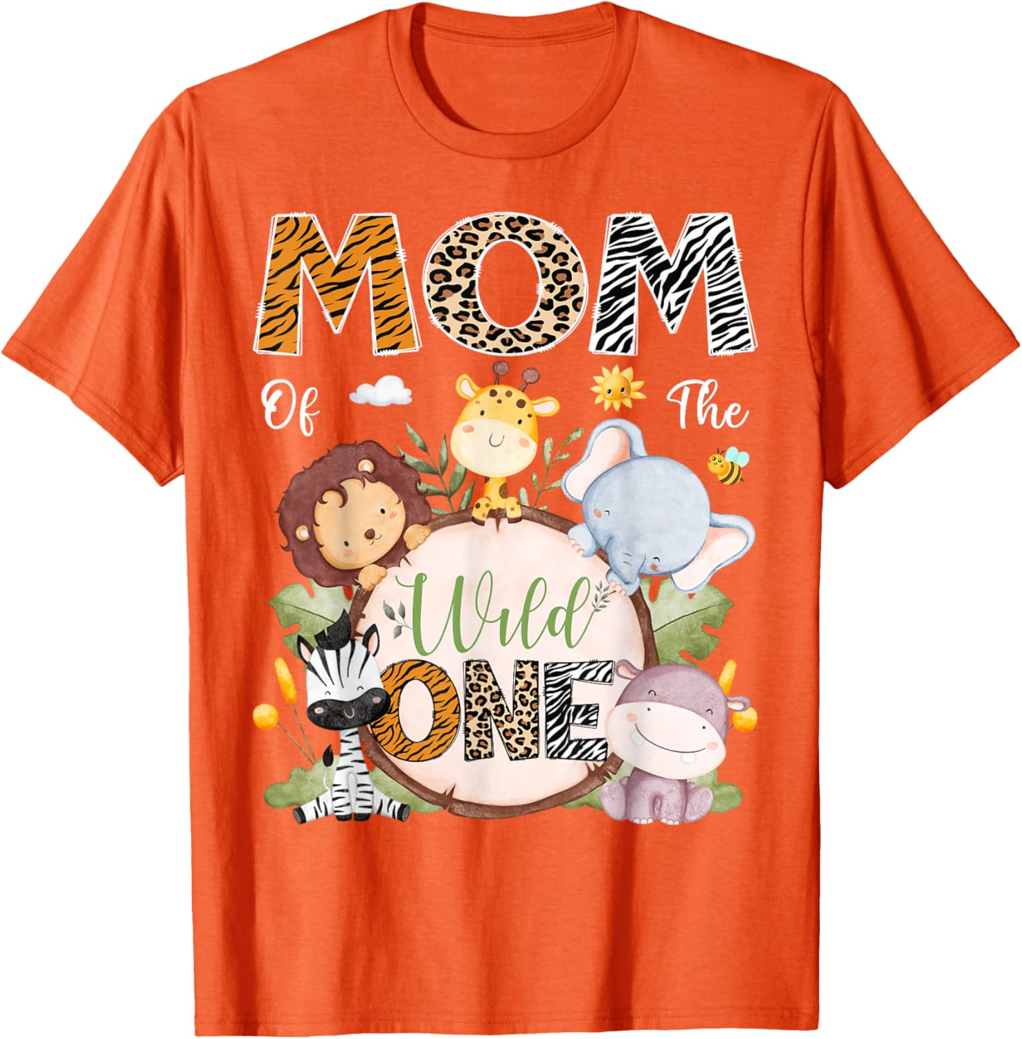 Mom Of The Wild One 1st Birthday Safari Jungle Animals T-Shirt - 3
