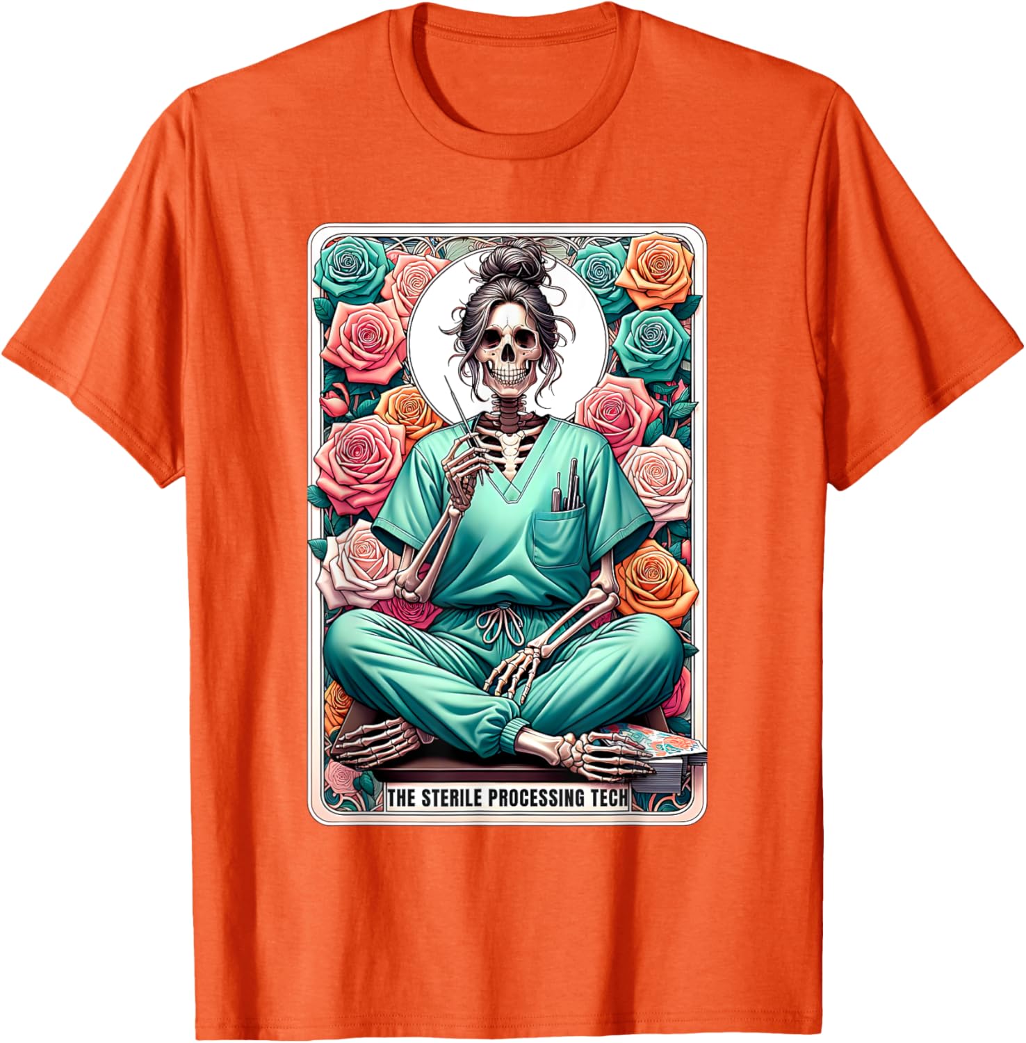 Sterile Processing Tech Tarot Card Skeleton SPD Tech T-Shirt for Professionals - 6