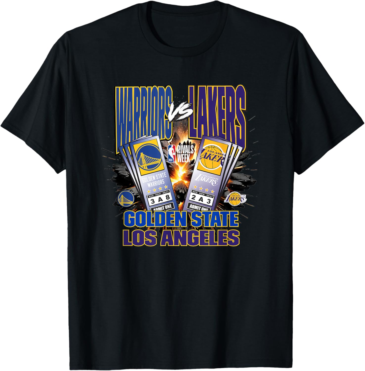 Golden State Warriors vs Lakers Rivals Week T-Shirt for Sports Fans - 3