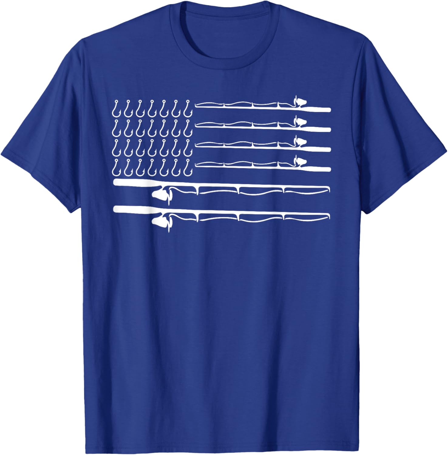 Patriotic Father's Day Fishing Rods USA Flag Graphic T-Shirt for Men - 4