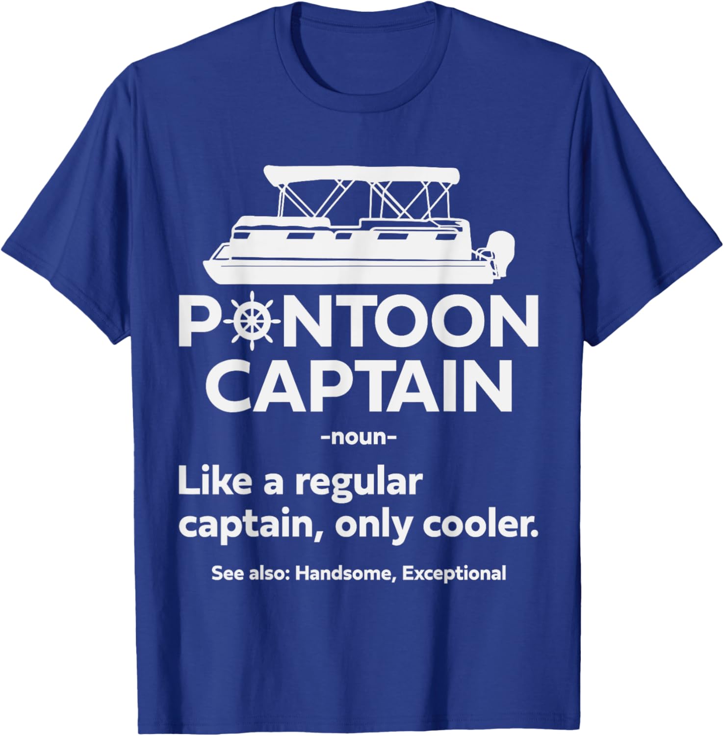 Funny Pontoon Boat Captain Dad T-Shirt for Sailing and Boating Fun - 9