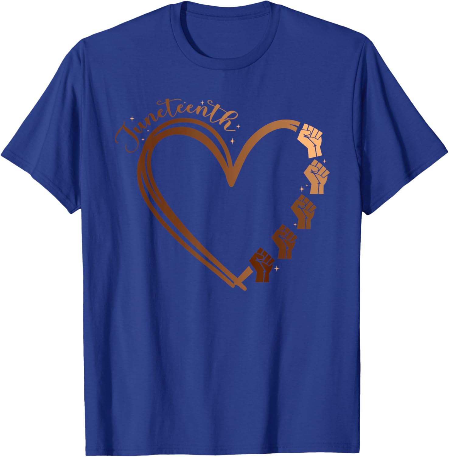 Juneteenth Heart Fist T-Shirt Celebrating Melanin and Black History Month - 17