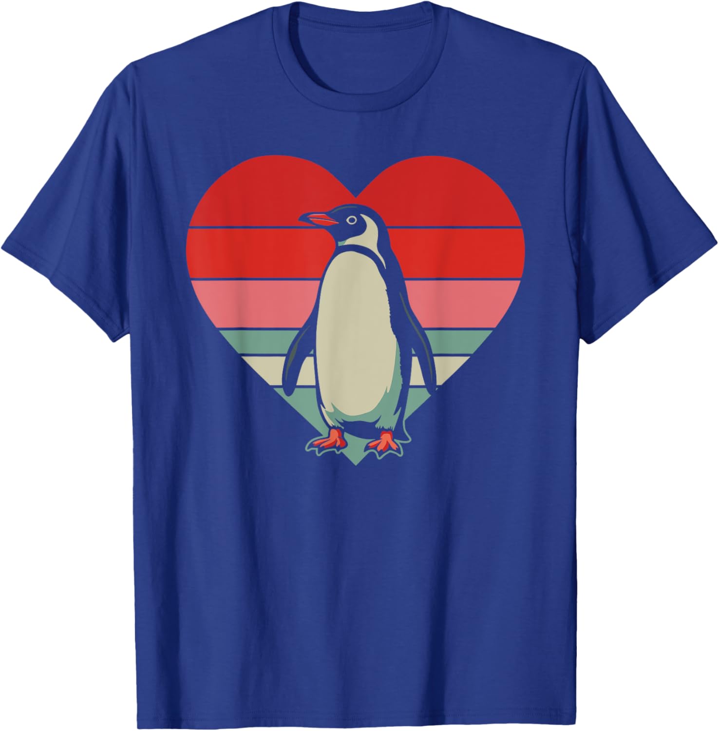 Retro Penguin Heart Vintage Valentine T-Shirt for Family Fun - 2