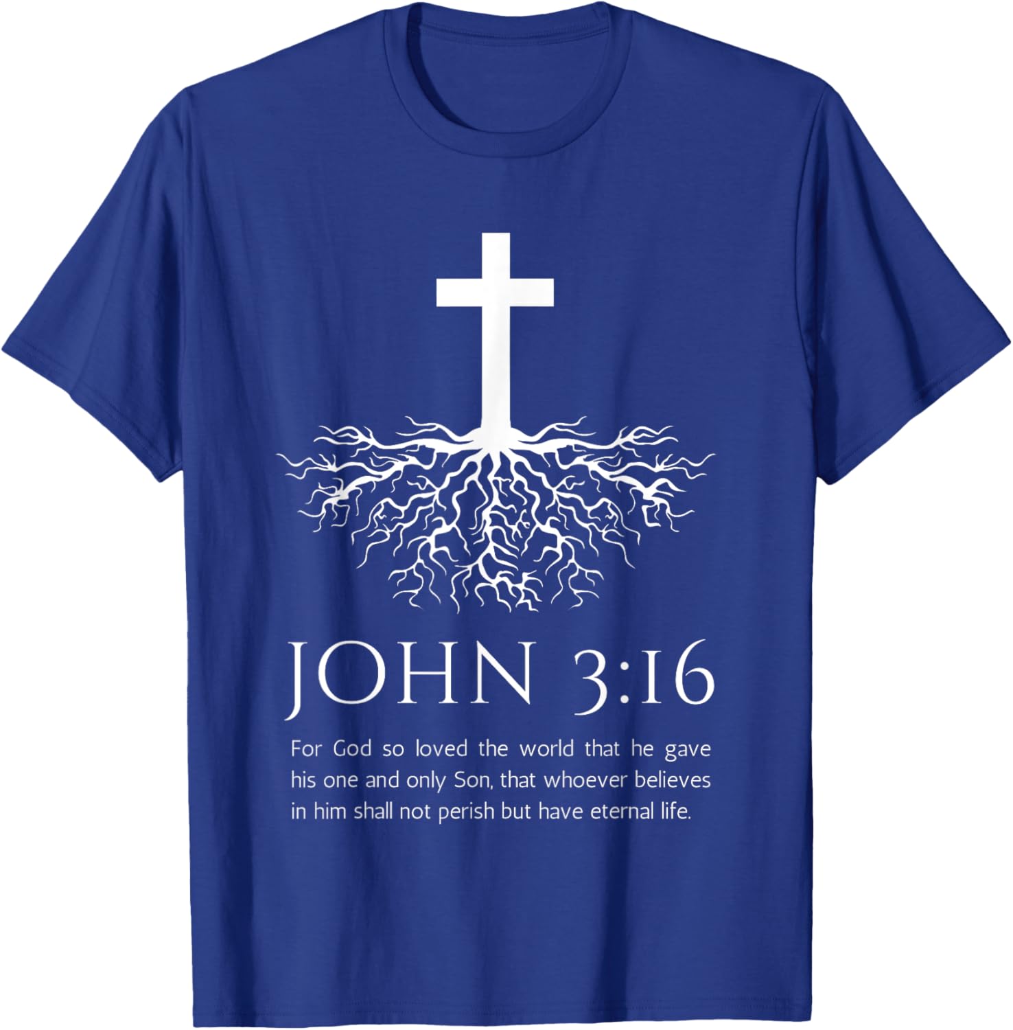 John 3:16 Jesus Cross T-Shirt with Tree Design - Christian Faith Apparel - 12