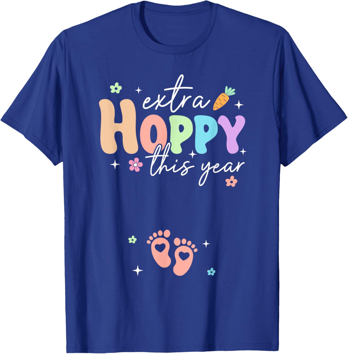 Expecting Baby Footprints Easter Day Gender Reveal T-Shirt for Moms - 13