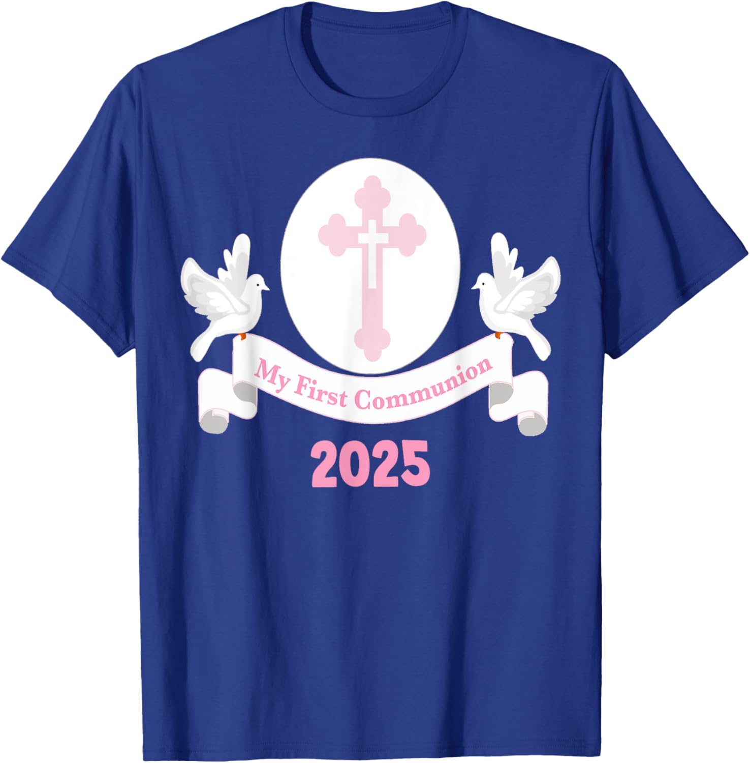 First Communion Girls Pink Cross T-Shirt for Daughter or Niece 2025 - 13