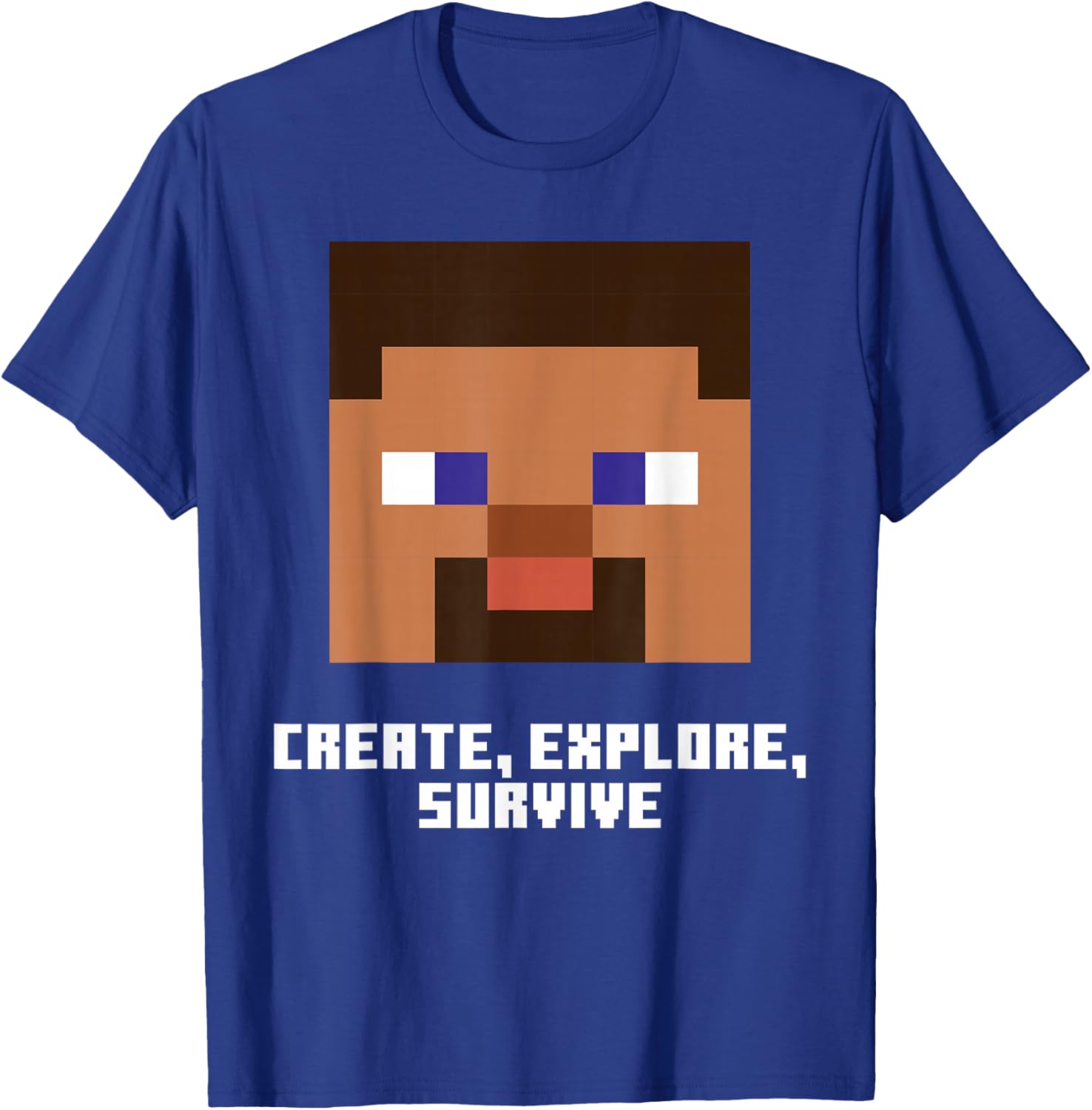 Minecraft Steve Face Create Explore Survive T-Shirt for Fans - 4