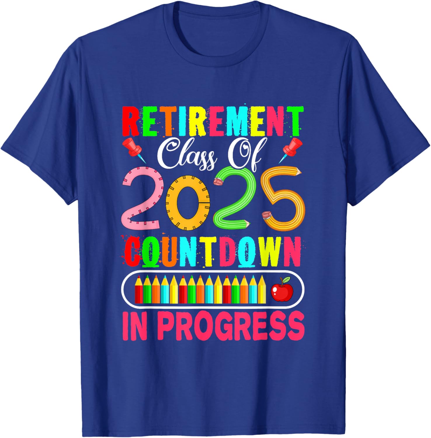 Colorful Retirement Class Of 2025 Countdown T-Shirt for Celebrations - 2
