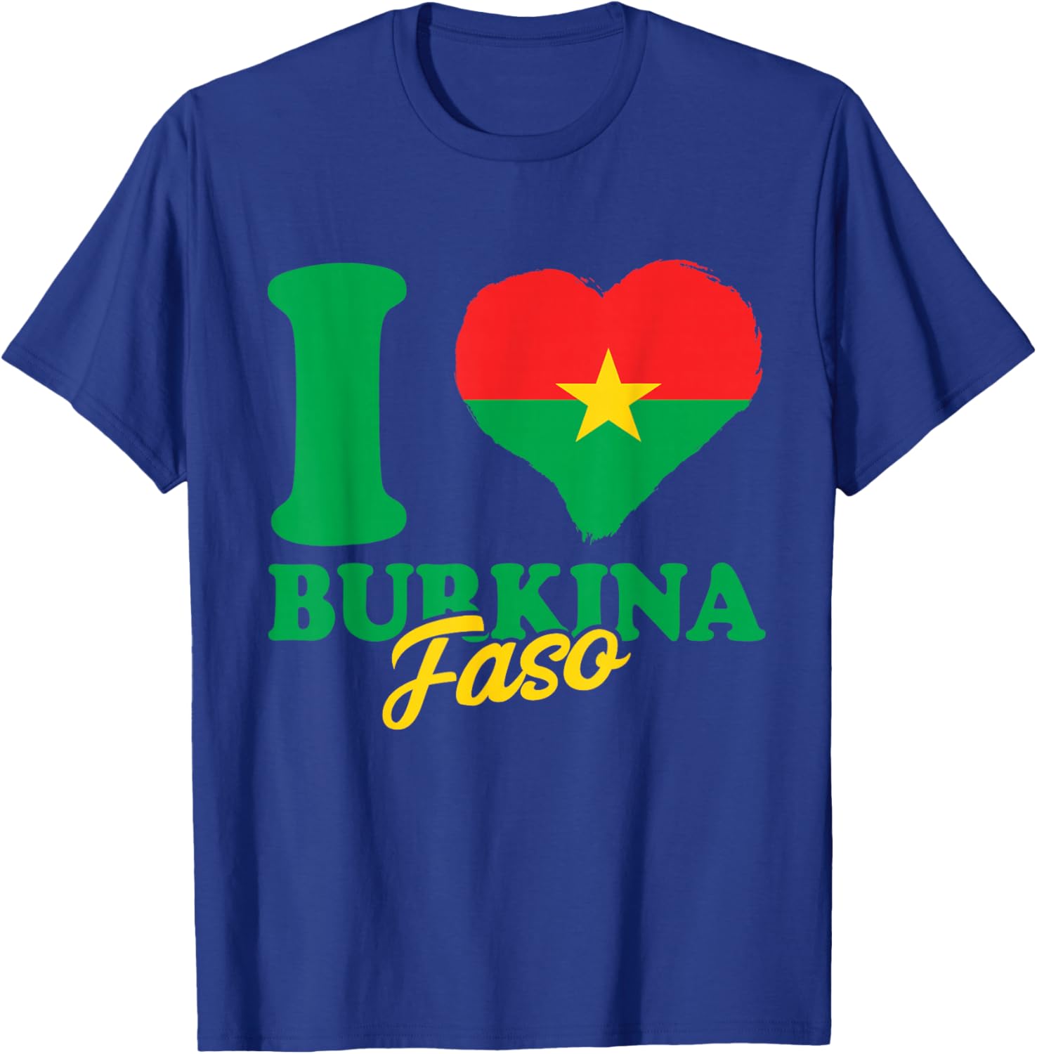 I Love Burkina Faso Heart T-Shirt with Burkina Faso Flag Design - 17
