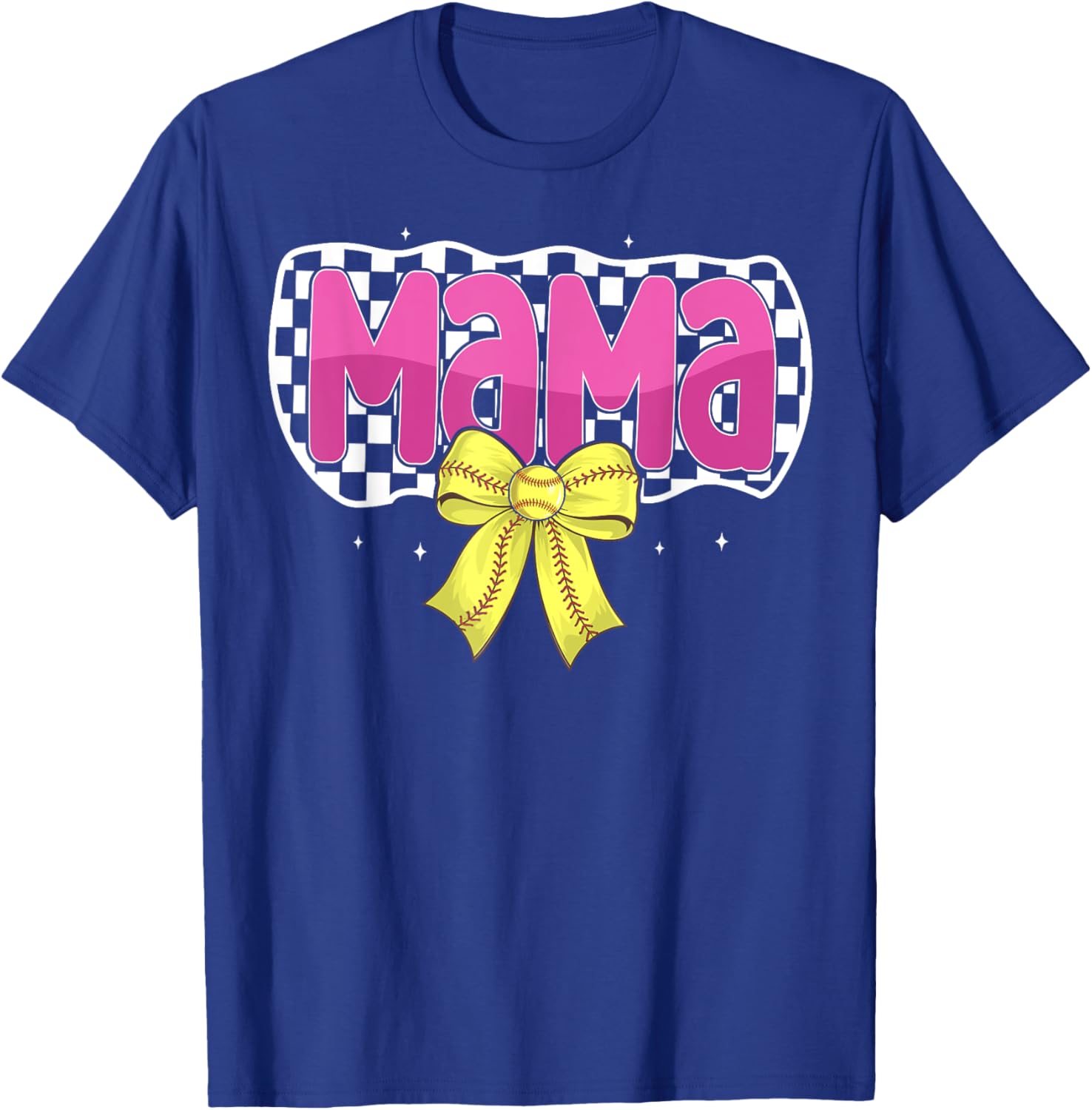 Softball Mom Coquette Bow Checkered Sport T-Shirt for Proud Mama - 17