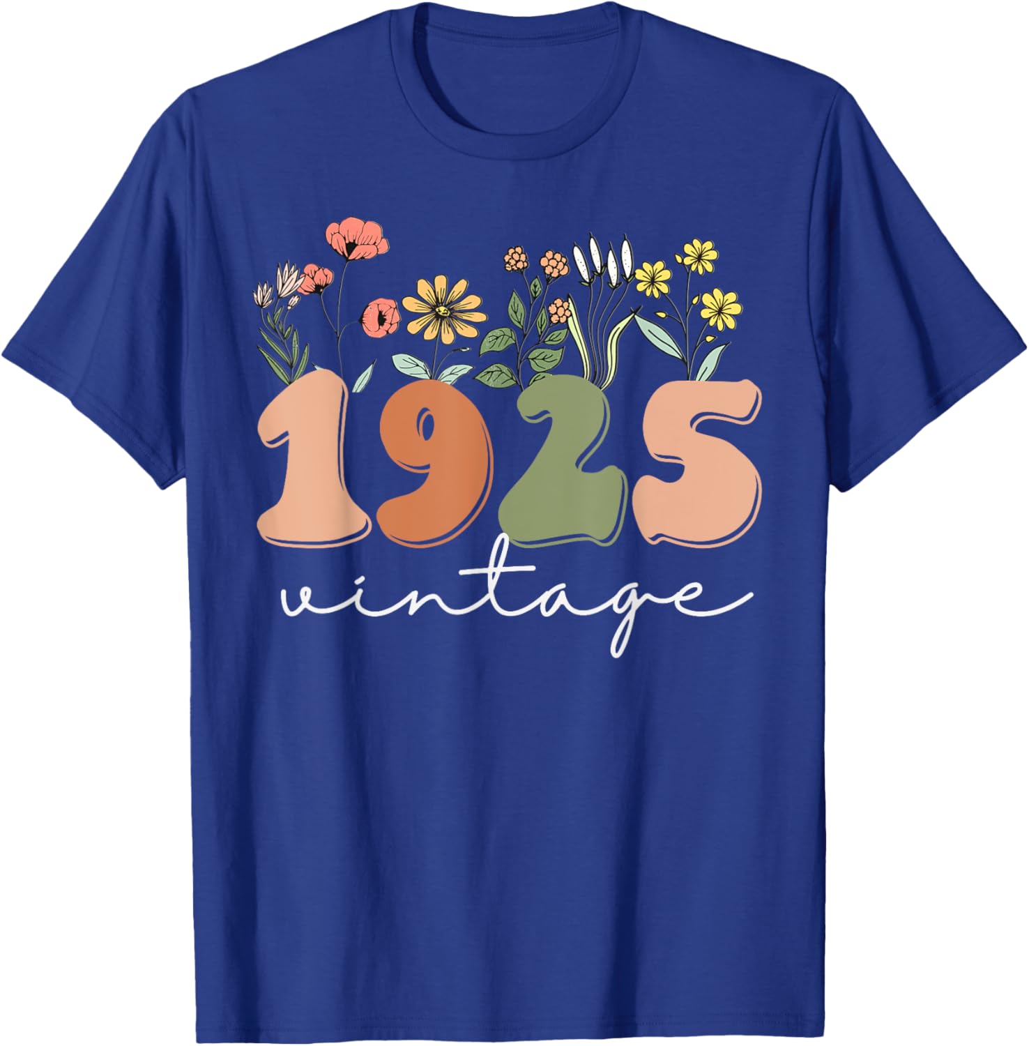 100 Years Old Vintage 1925 Wildflower Women's 100th Birthday T-Shirt - 20