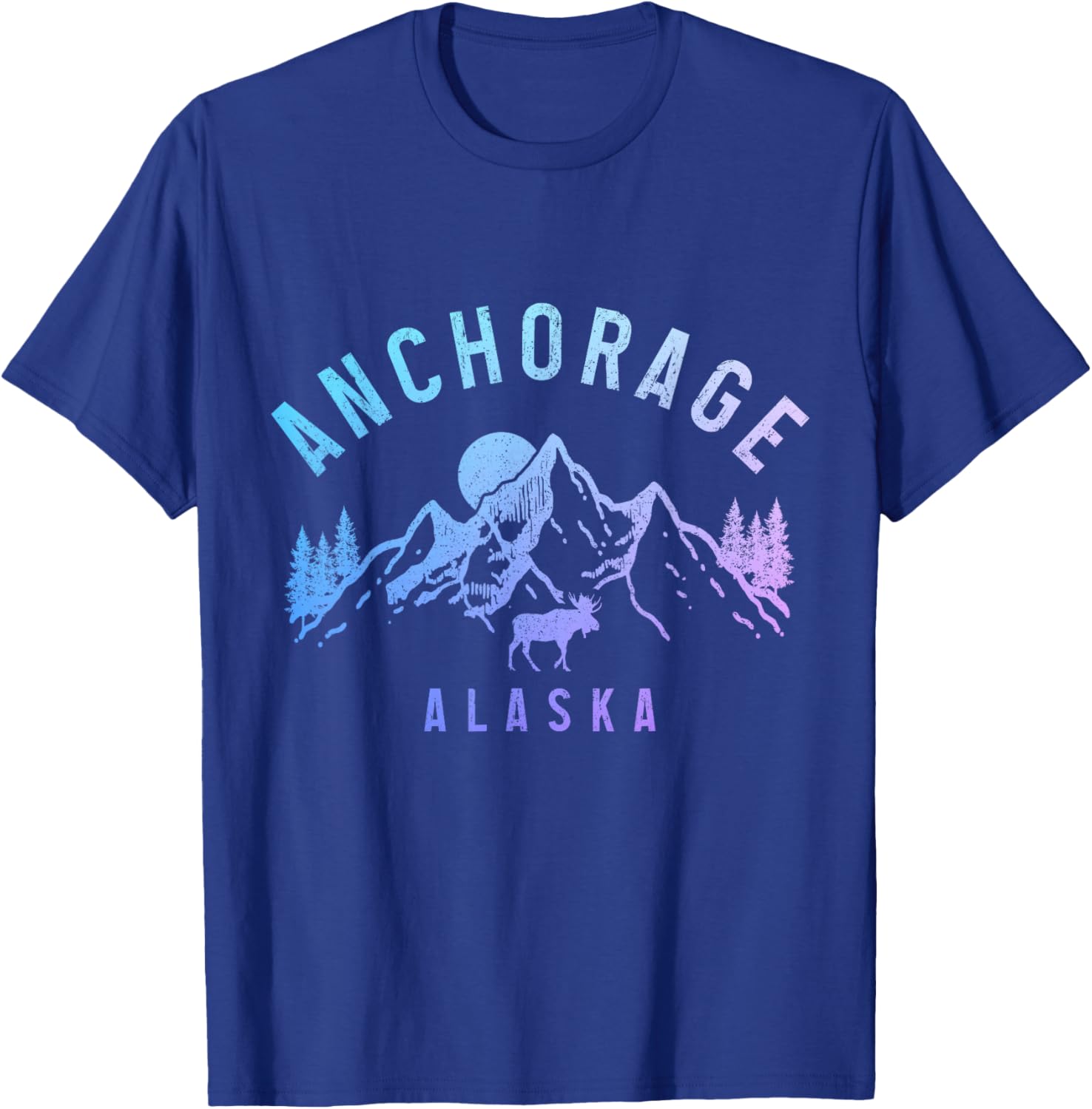 Anchorage Alaska Moose Mountains Nature Lover T-Shirt for Outdoor Enthusiasts - 1