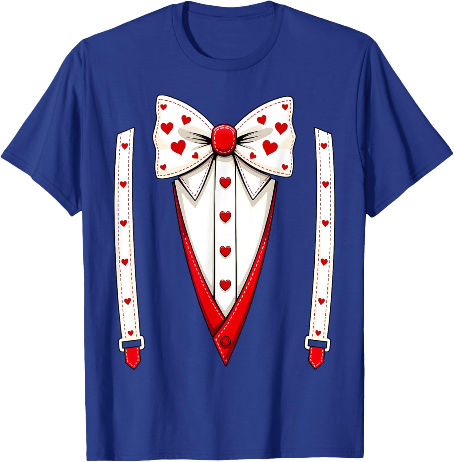 Hearts Bow Tie Suspenders Valentine Costume Kids T-Shirt for Boys - 4