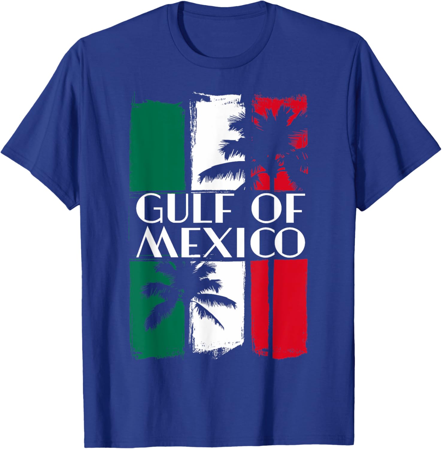 Gulf of Mexico T-Shirt with Mexican Flag Colors and Palm Trees - 13