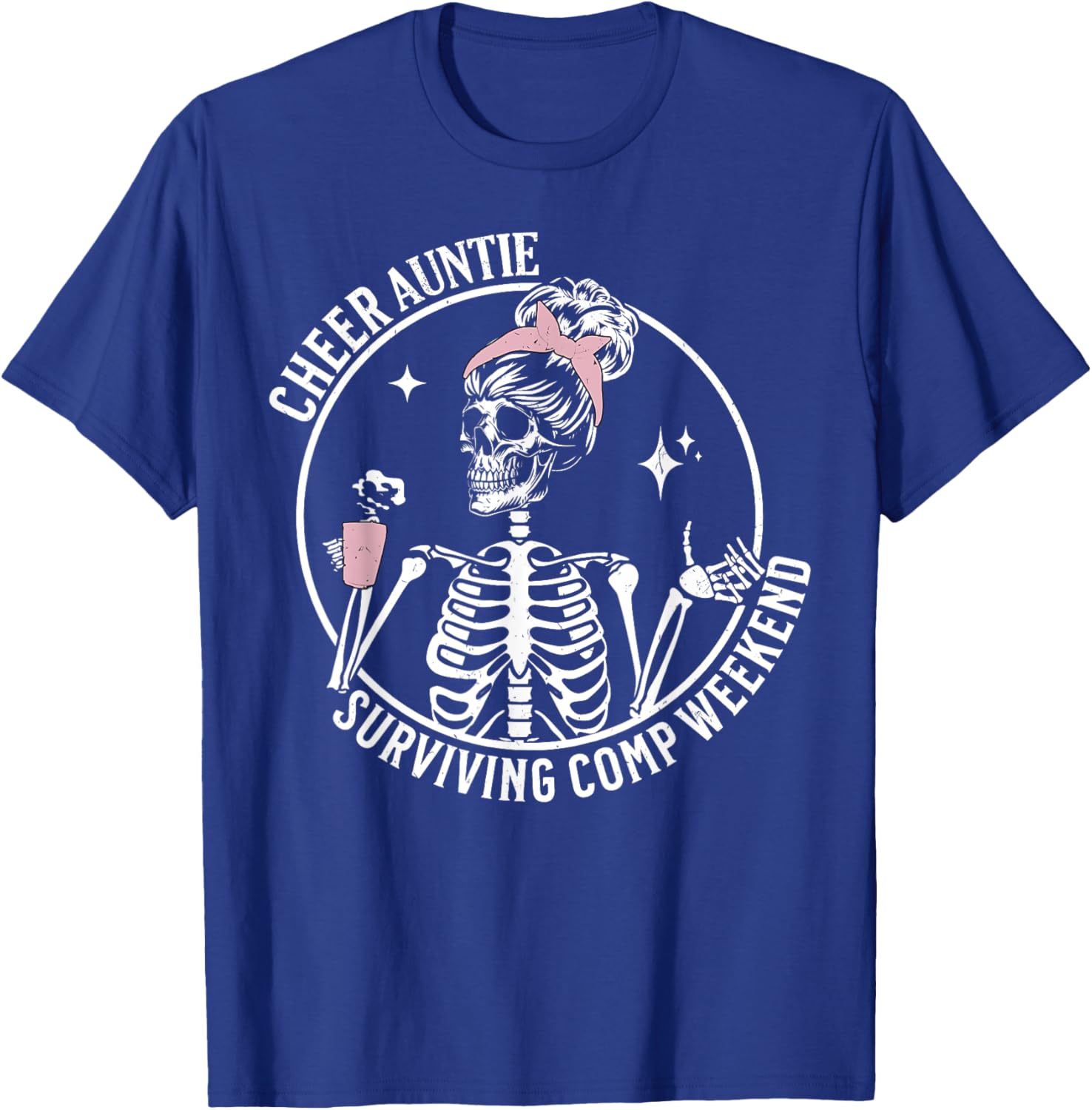Skeleton Coffee Cheer Auntie T-Shirt for Weekend Fun and Style - 14