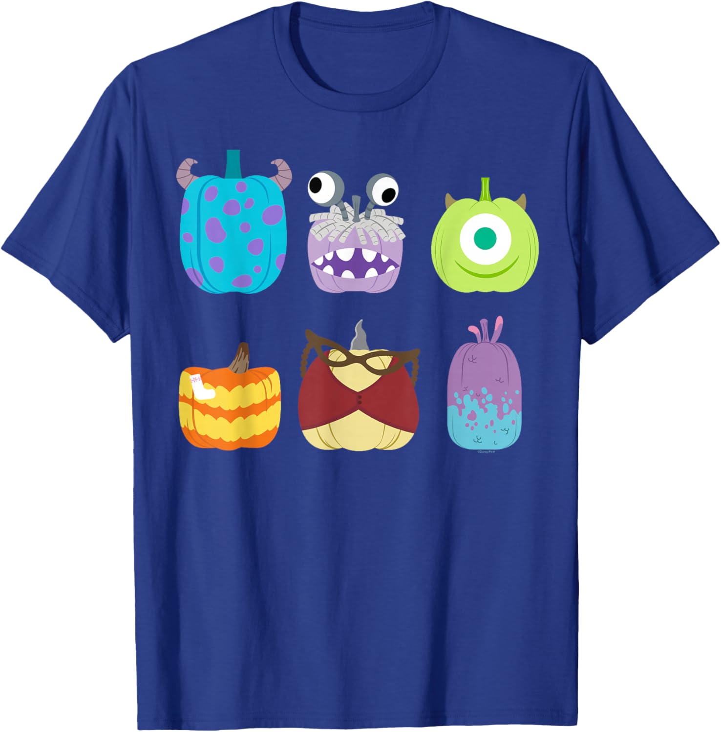 Disney Pixar Monsters Inc Halloween Pumpkin Grid T-Shirt for Kids and Adults - 9