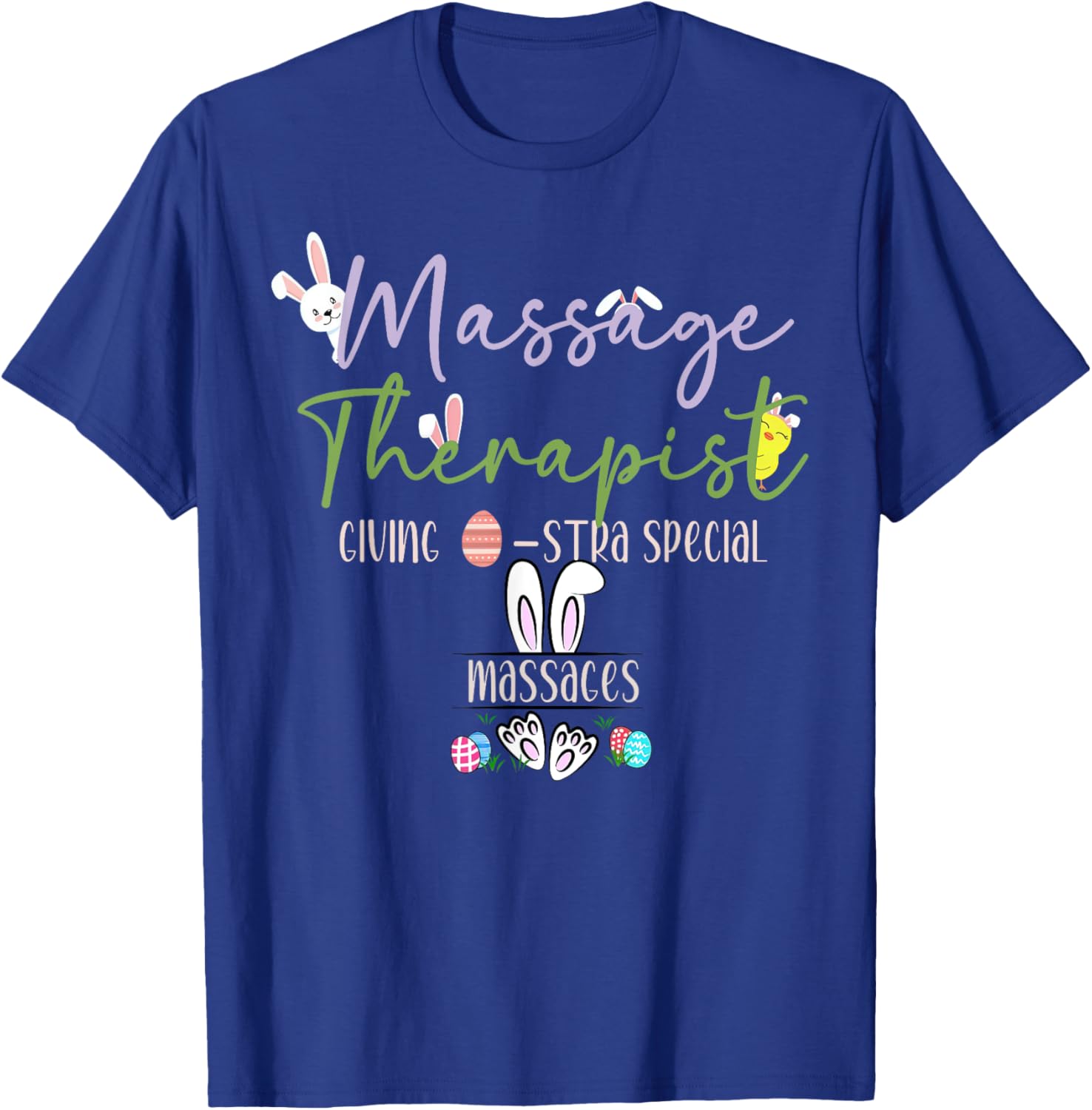 Cute Easter Bunny Massage Therapist T-Shirt for LMTs and Masseuses - 11