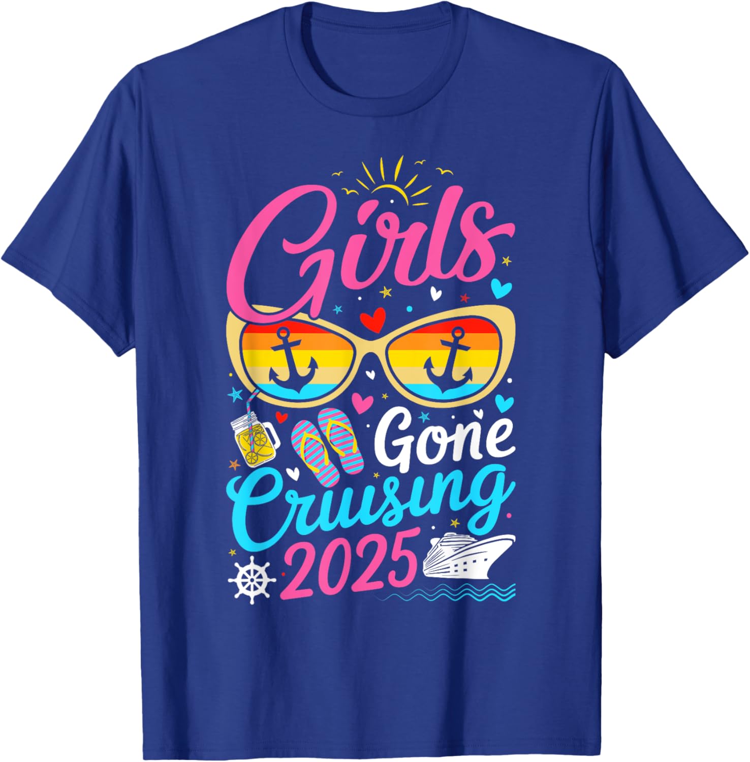 Girls Gone Cruising Vacation 2025 Party Cruise T-Shirt for Fun Adventures - 5