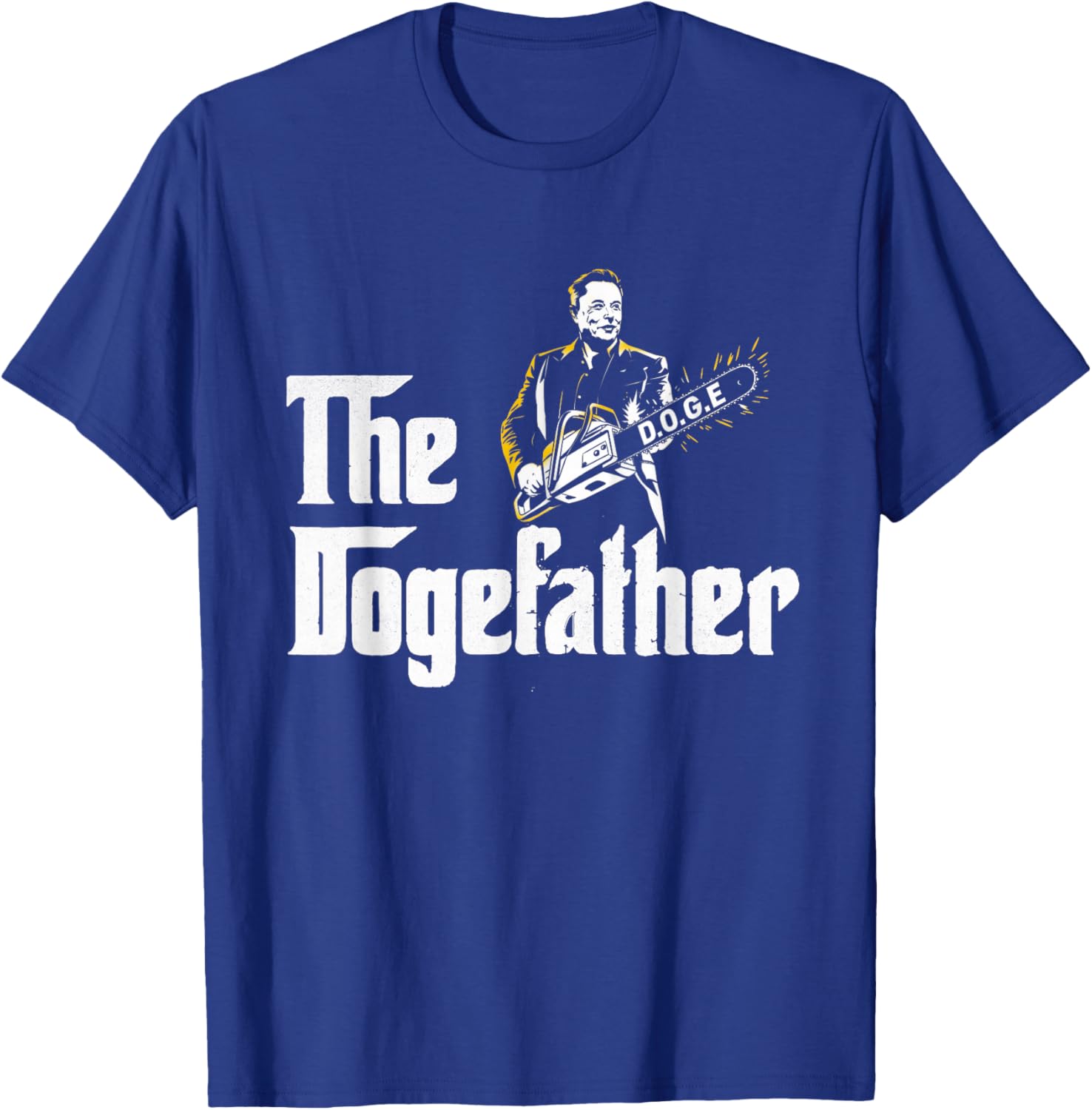 Funny DOGE D.O.G.E Father's Day T-Shirt with Chainsaw Design for Men - 2