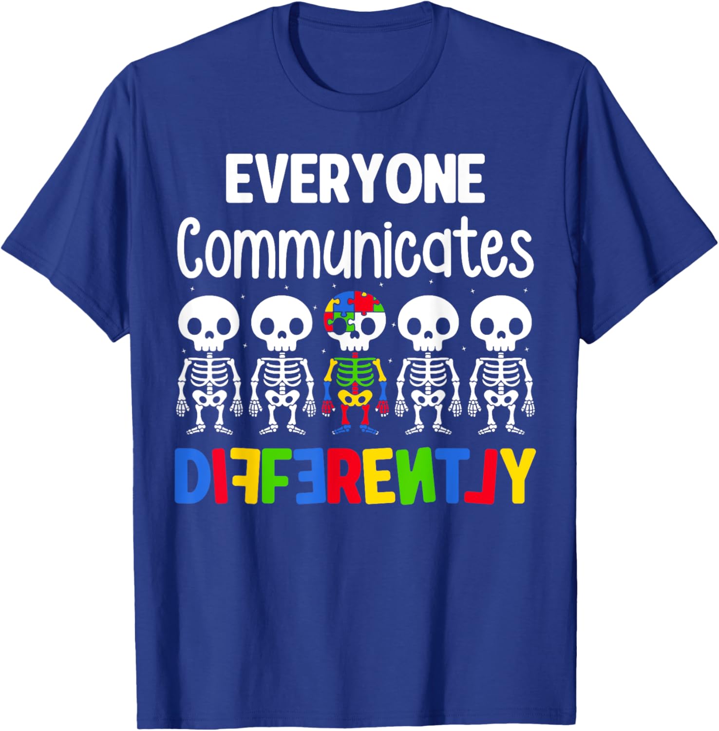 Everyone Communicates Differently Autism T-Shirt for Kids Fun and Inclusive - 16