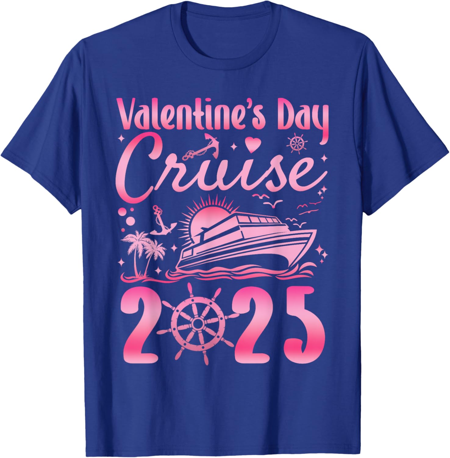 Romantic Valentine's Day Couples Family Cruise T-Shirt 2025 Getaway - 9