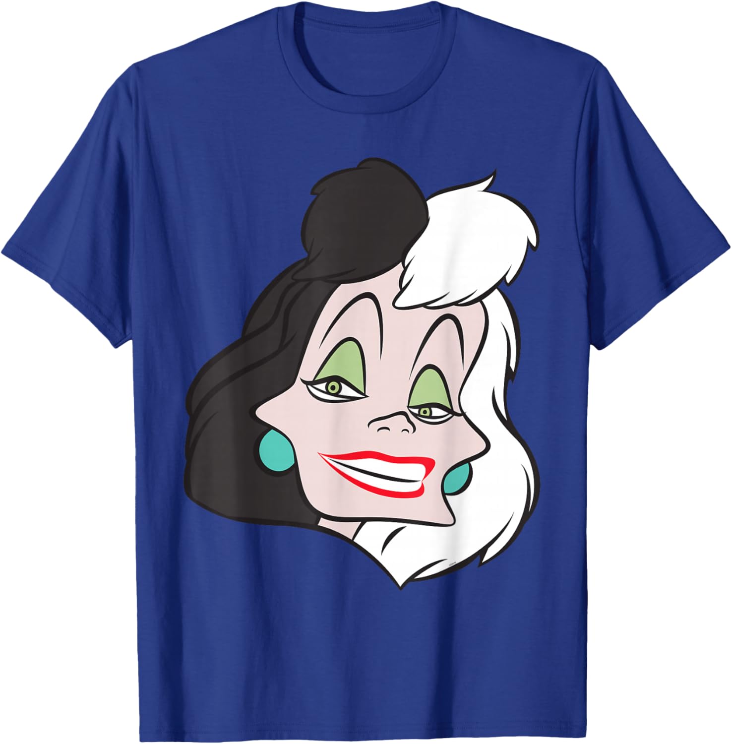Fashionable Cruella De Vil Big Face T-Shirt for Disney Villains Fans - 16