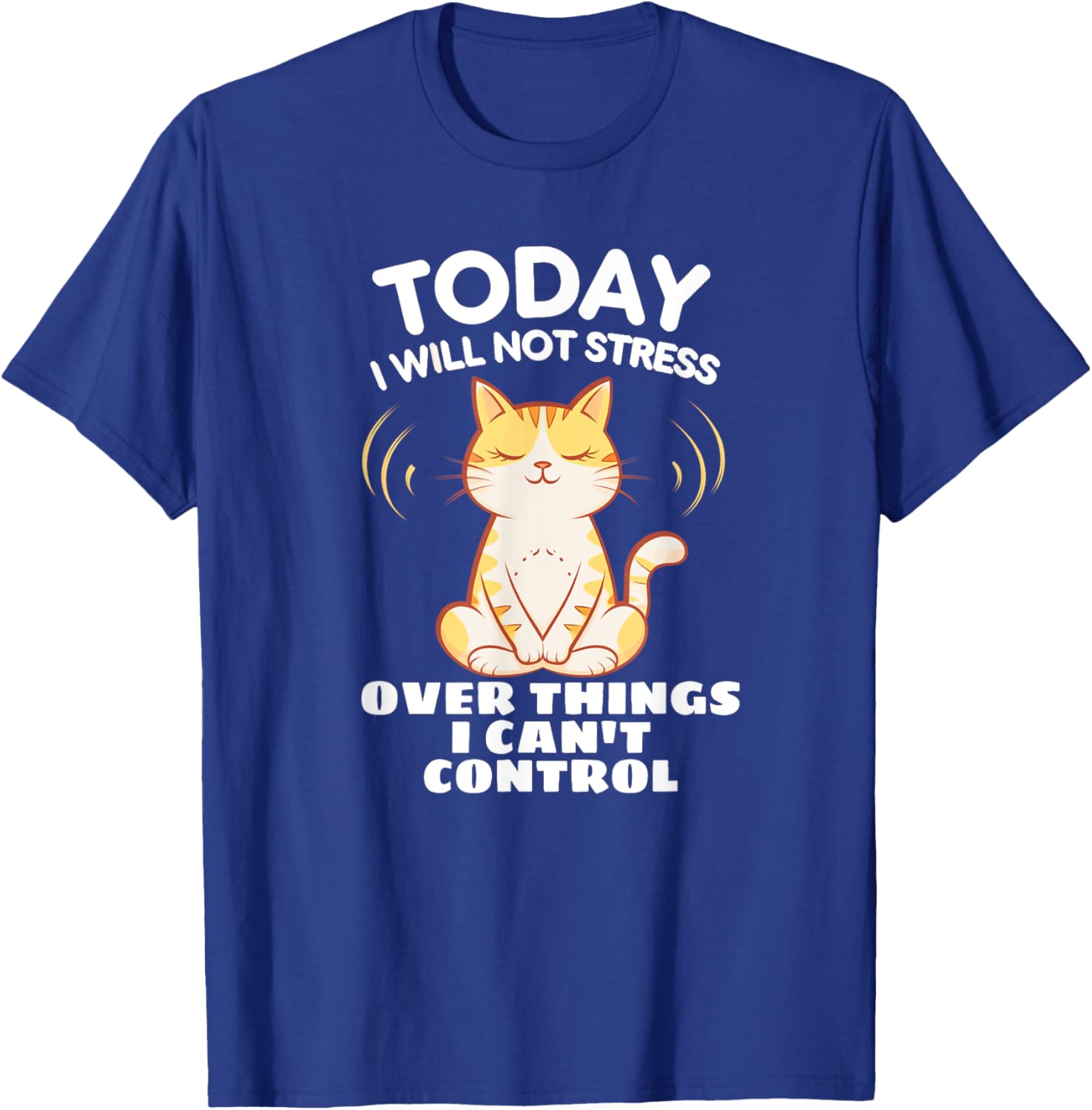 Today I Will Not Stress Yoga Cat T-Shirt for Relaxation and Peace - 10