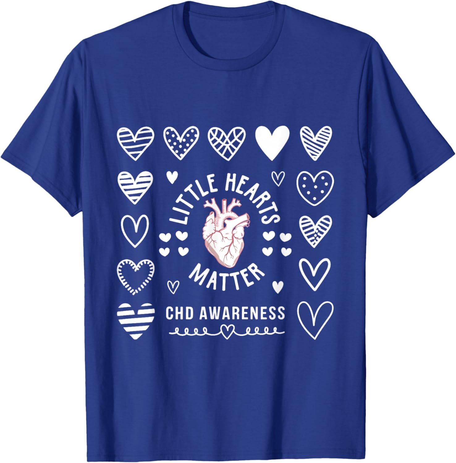 Heart Anatomy Valentine CHD Awareness T-Shirt for Heart Health Support - 16