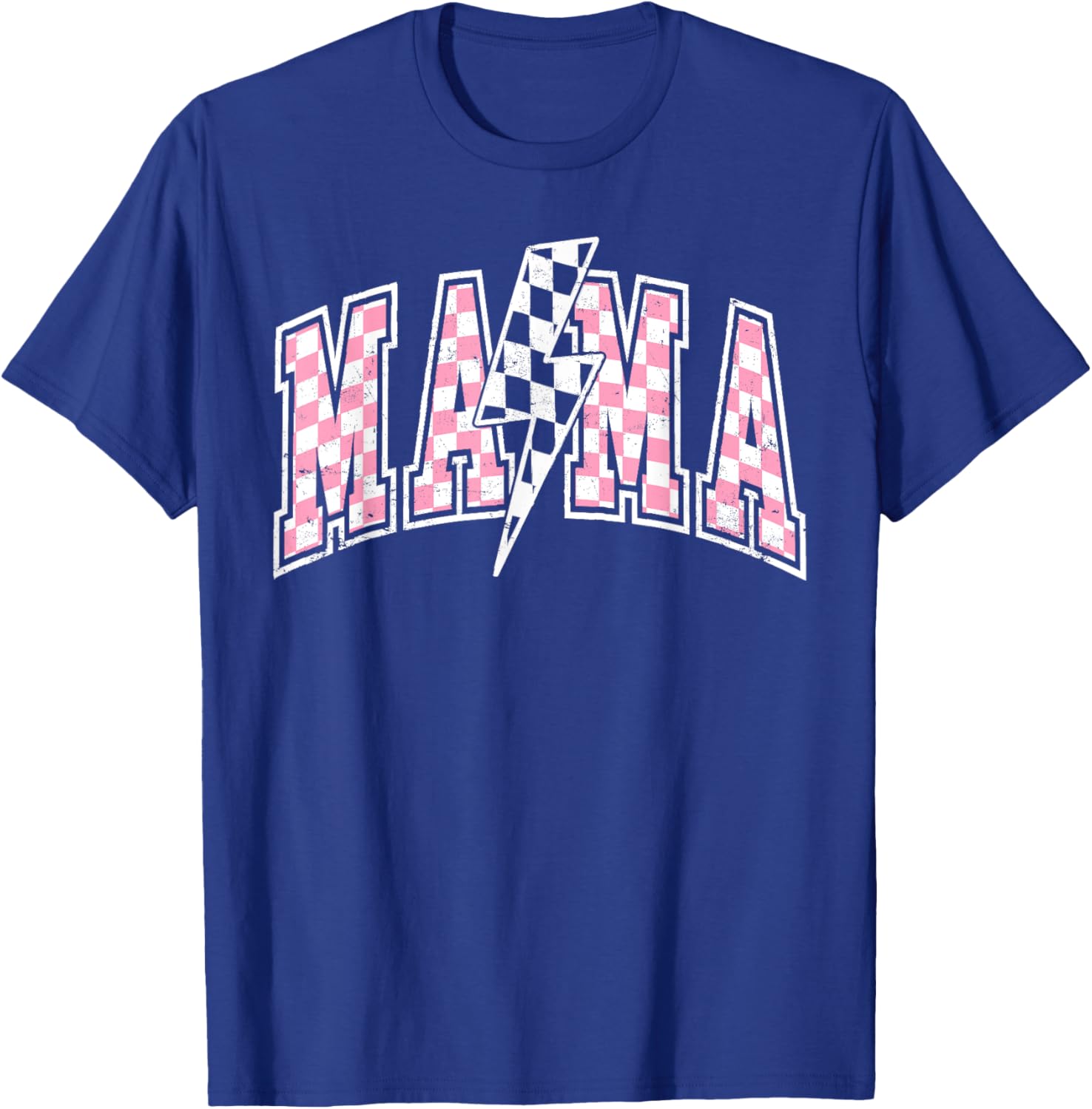 Mama Lightning Bolt Checkered Mom T-Shirt for Stylish Moms - 2