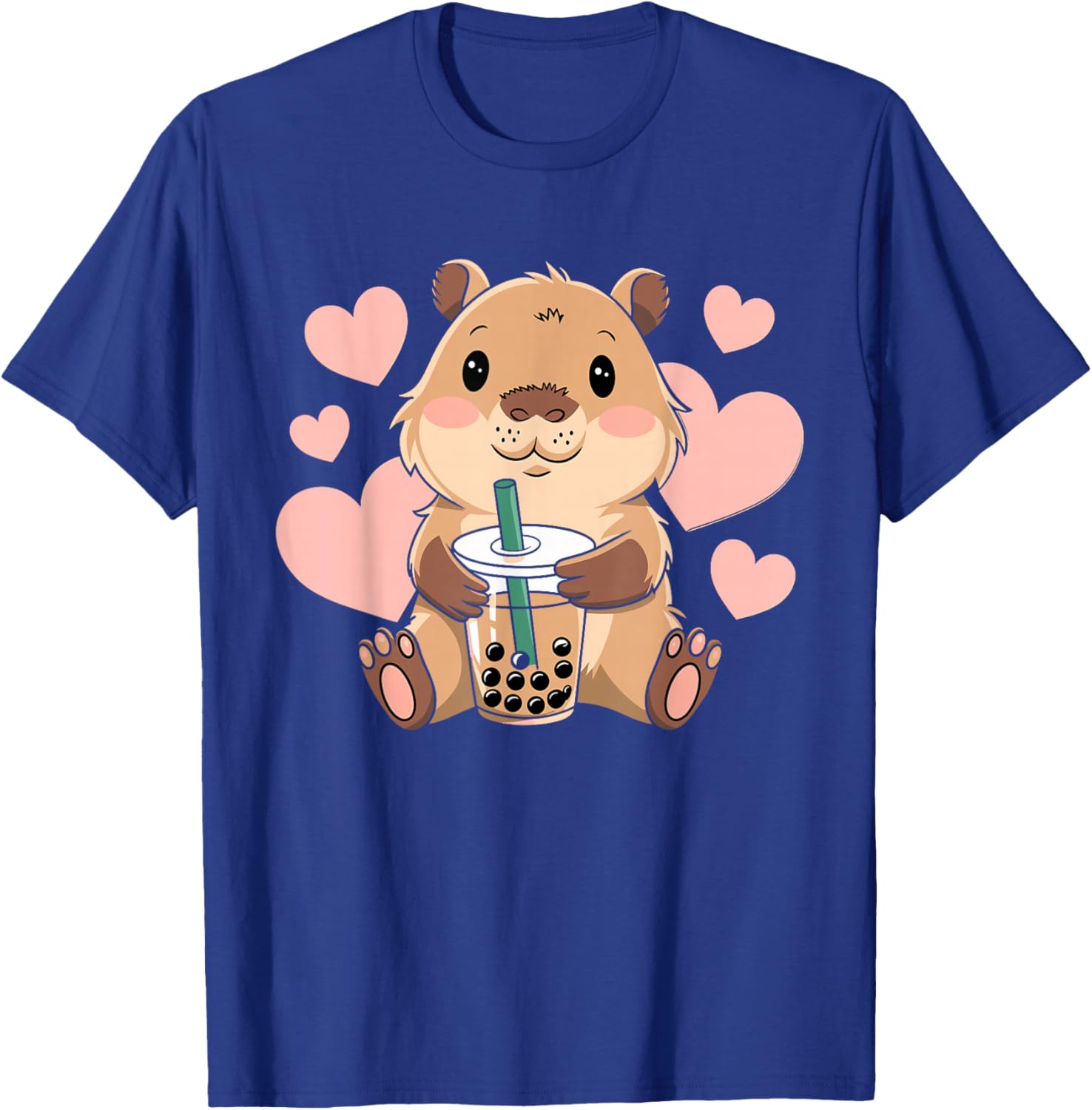 Cute Capybara Boba Tea T-Shirt for Women, Teens, and Kids - 9