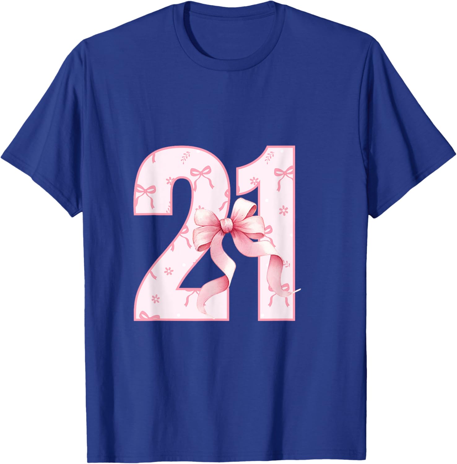 Cute Pink Coquette Bow Birthday Girl T-Shirt for 21st Celebration - 11