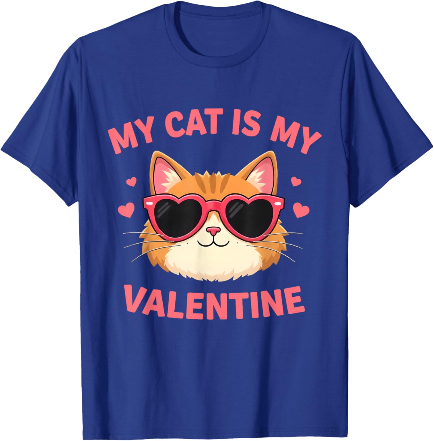 Cute Cat Lover Valentine's Day T-Shirt with Hearts for Cat Owners - 9